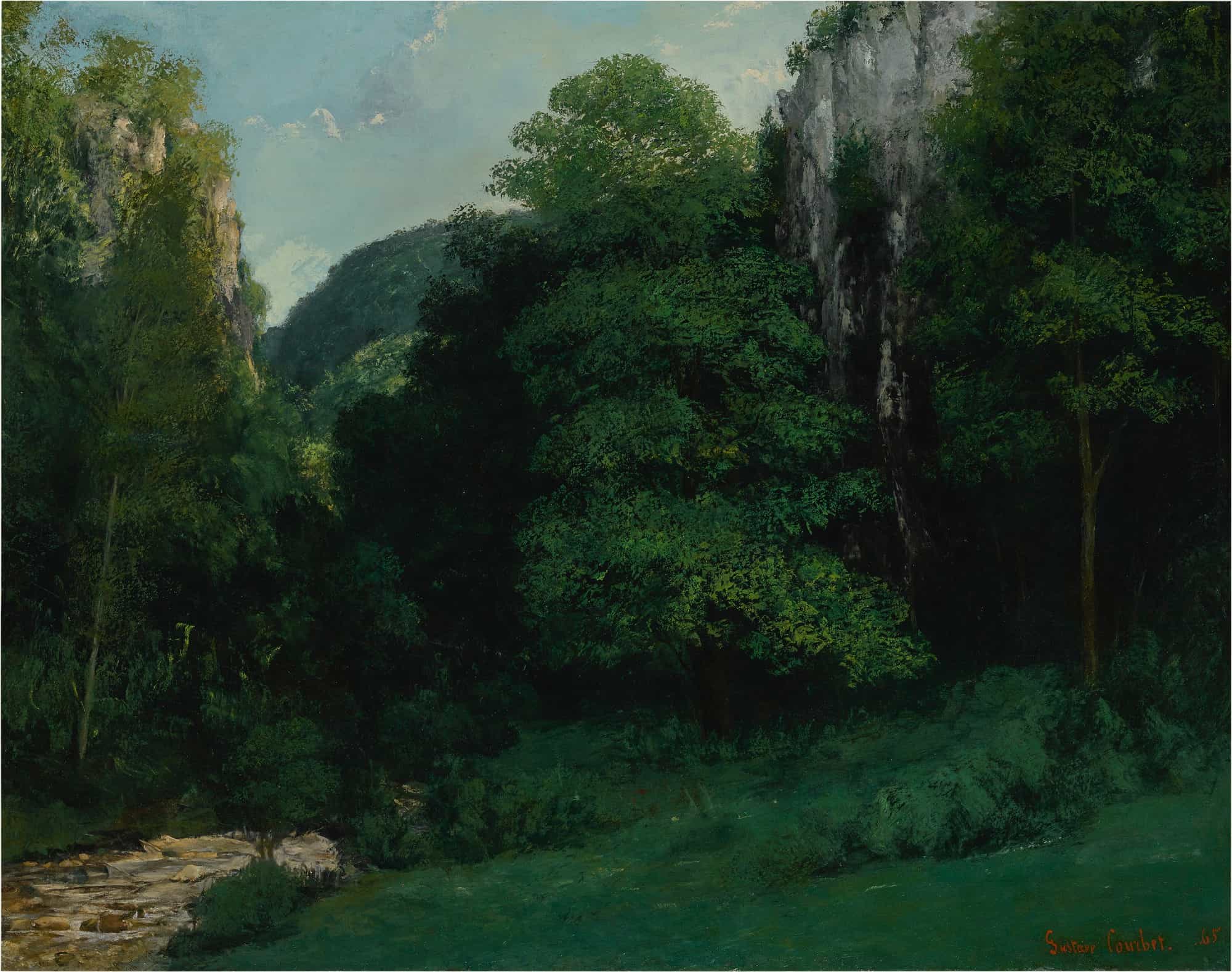 Franc-Comtois Landscape (Le Vallon Vert) by Gustave Courbet