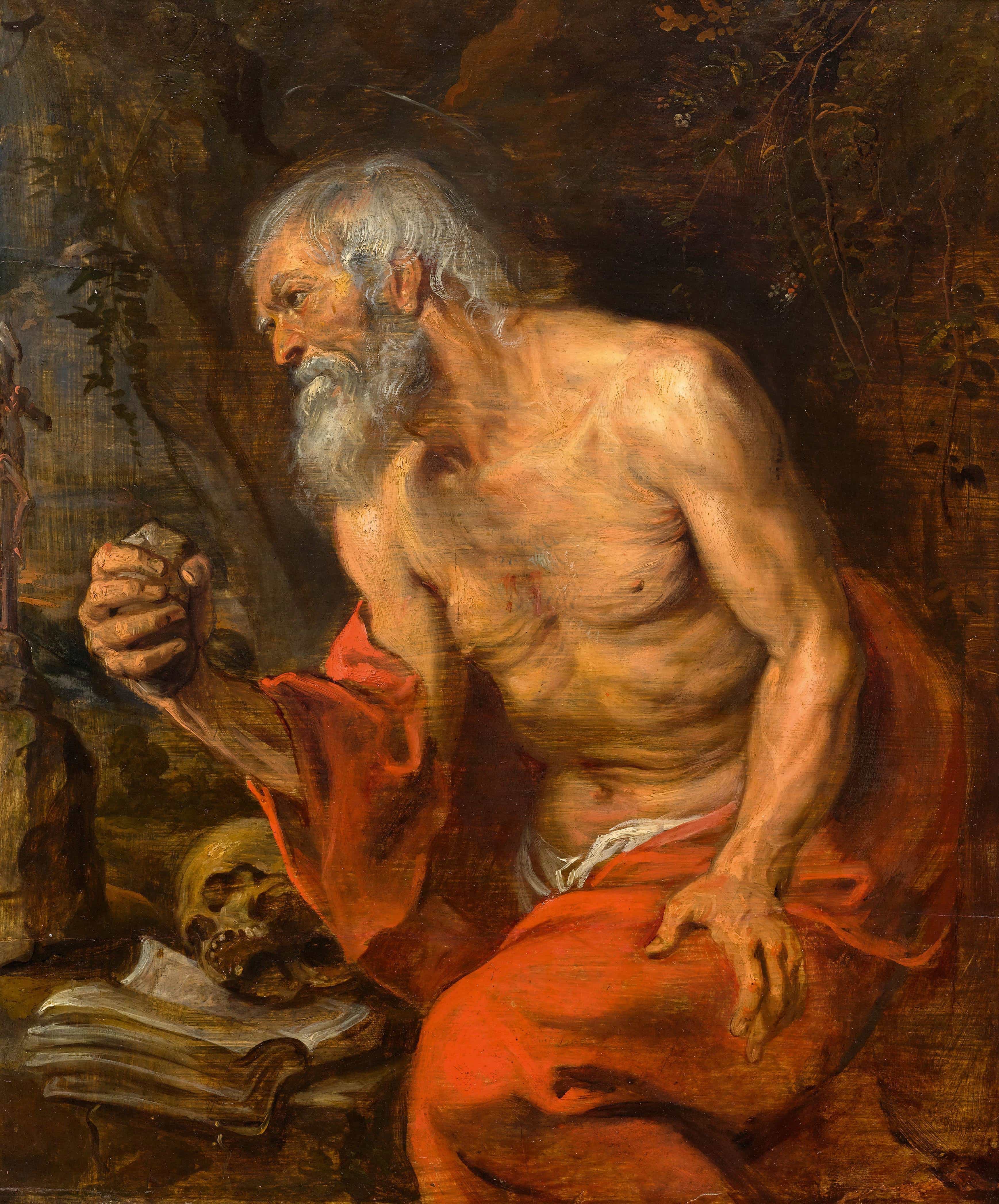 St. Jerome as Penitent Hermit in the Desert by Anthony van Dyck