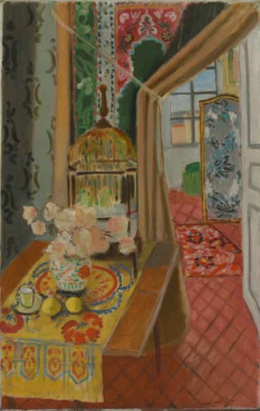 Interior, Flowers and Parakeets by Henri Matisse