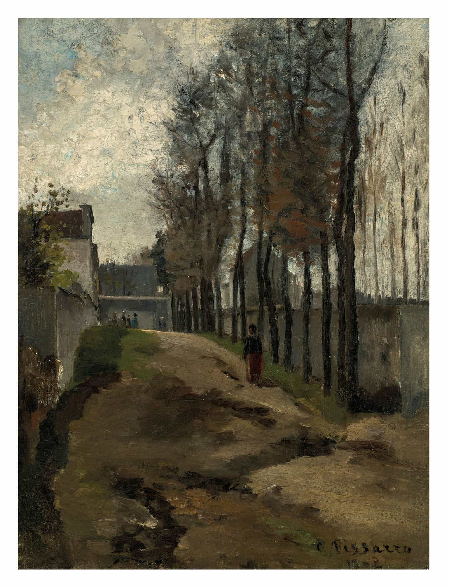 Le Chemin, paysage hivernal by Camille Pissarro