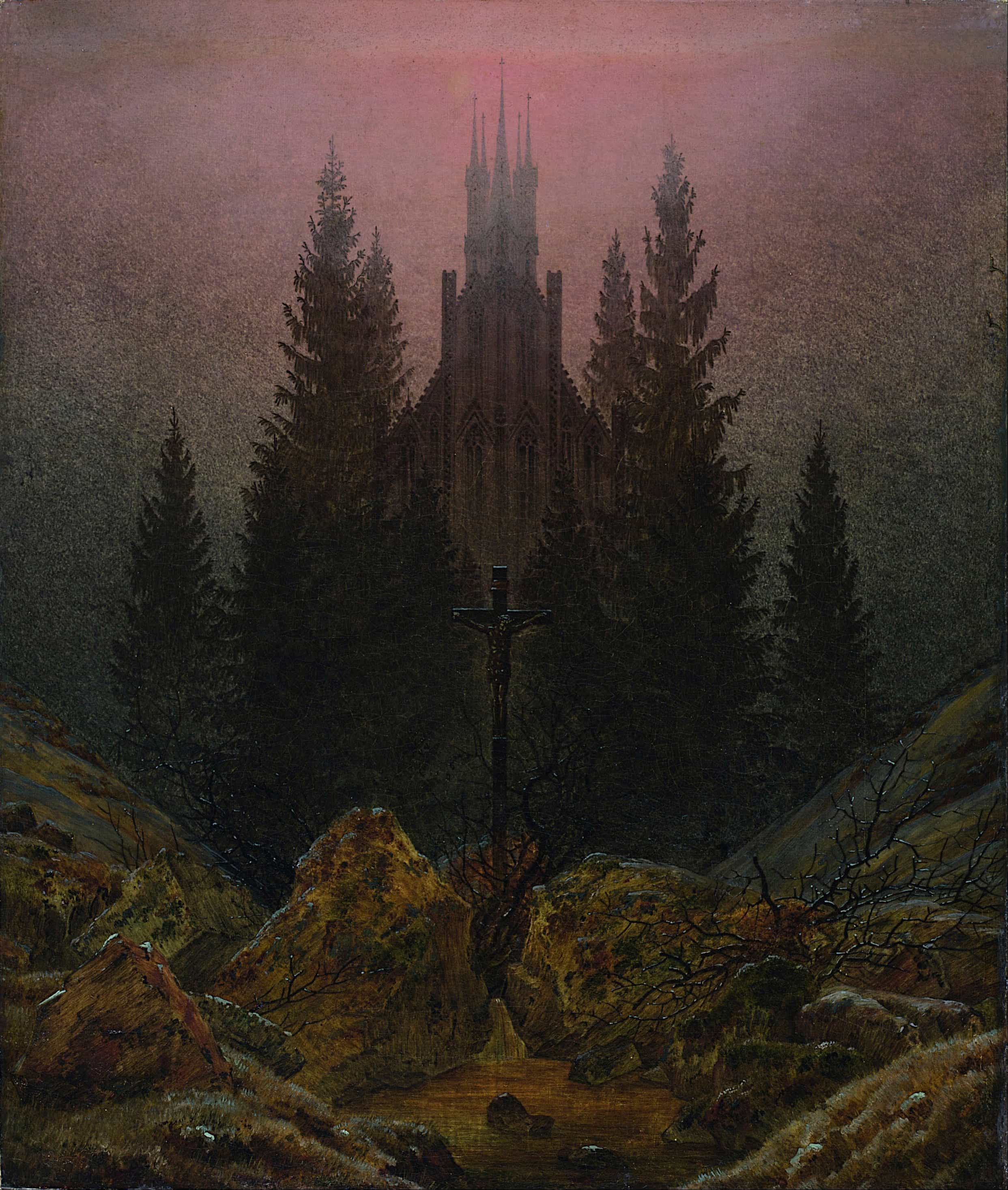 Cross and Cathedral in the Mountains by Caspar David Friedrich
