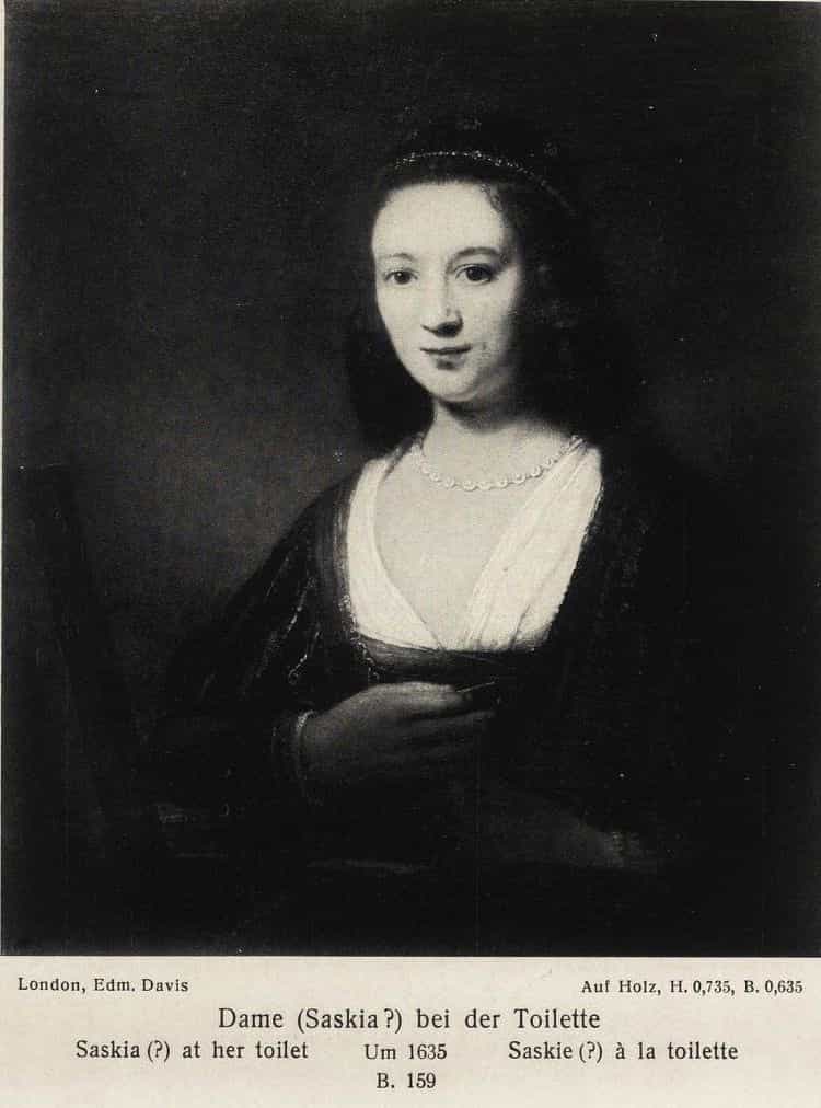 Saskia before a Mirror by Rembrandt