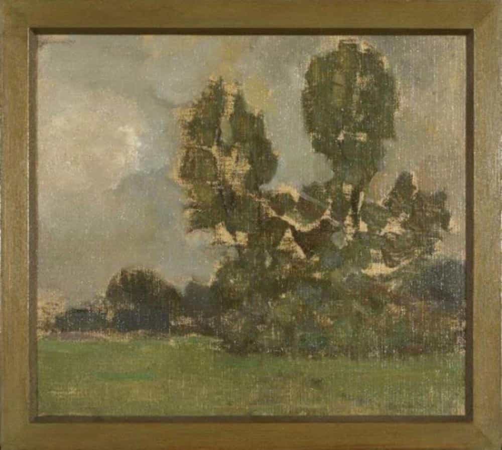 Field with Two Tree Silhouettes II by Piet Mondrian