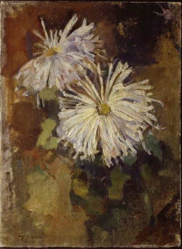 Two Chrysanthemum Blossoms by Piet Mondrian