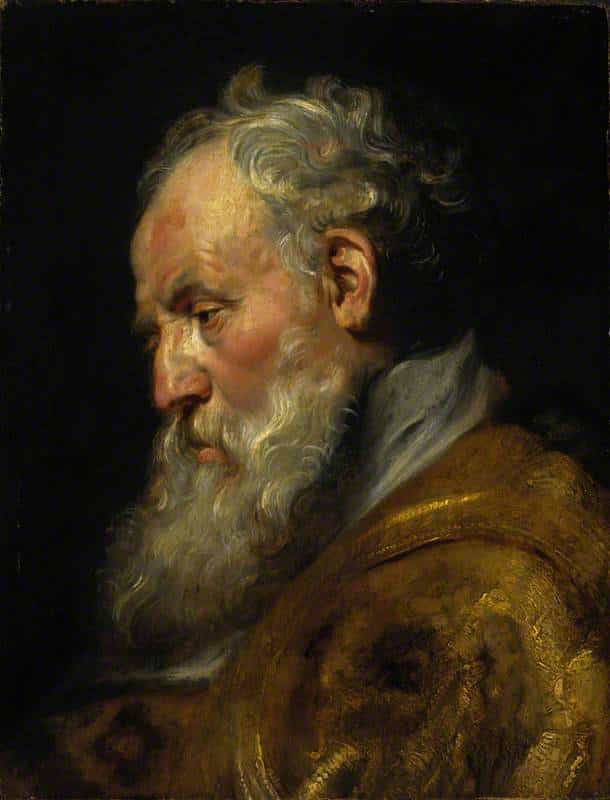 A Study of a Head (Saint Ambrose) by Peter Paul Rubens