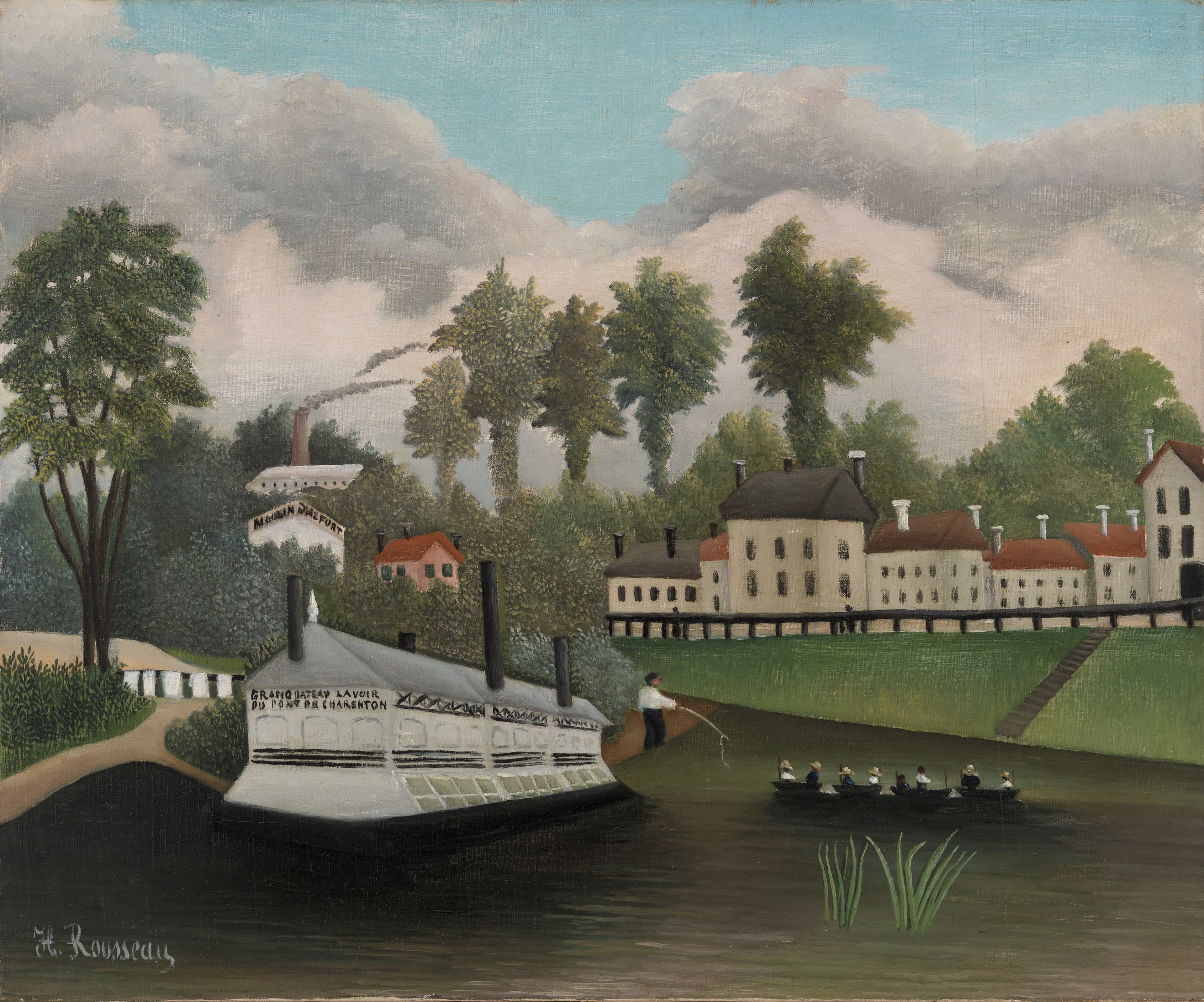 The Laundry Boat of Pont de Charenton by Henri Rousseau