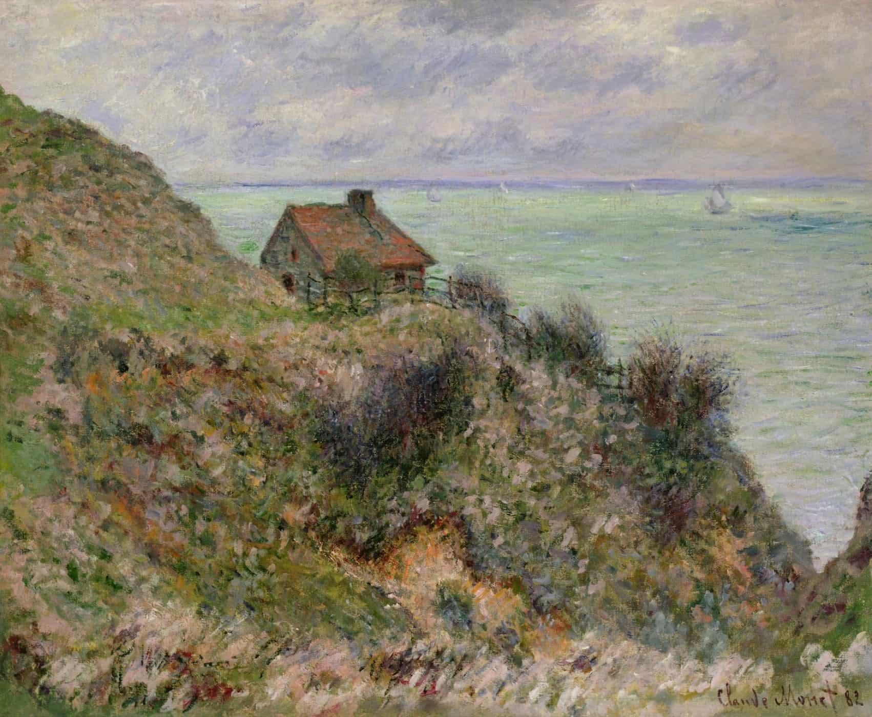 Fisherman Hut, Cloudy Weather by Claude Monet