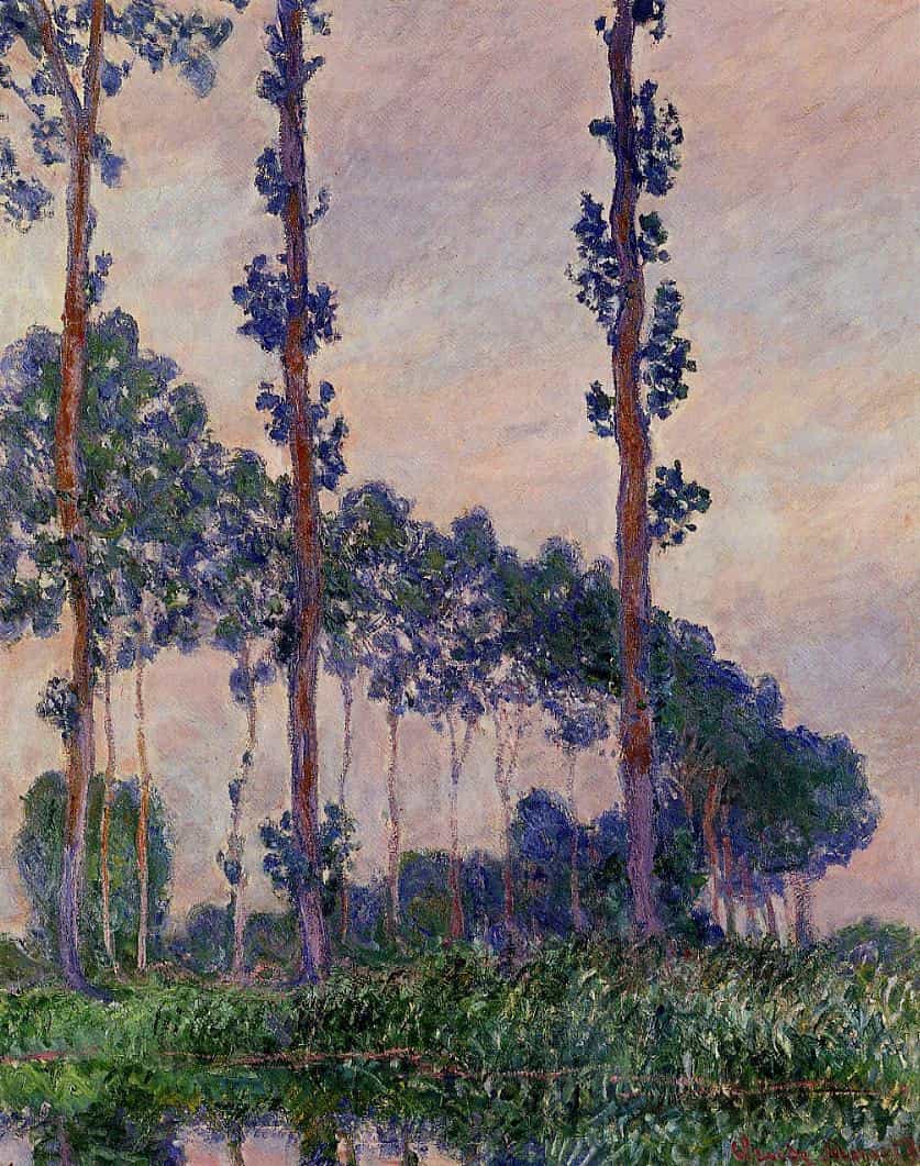 Three Trees in Grey Weather by Claude Monet