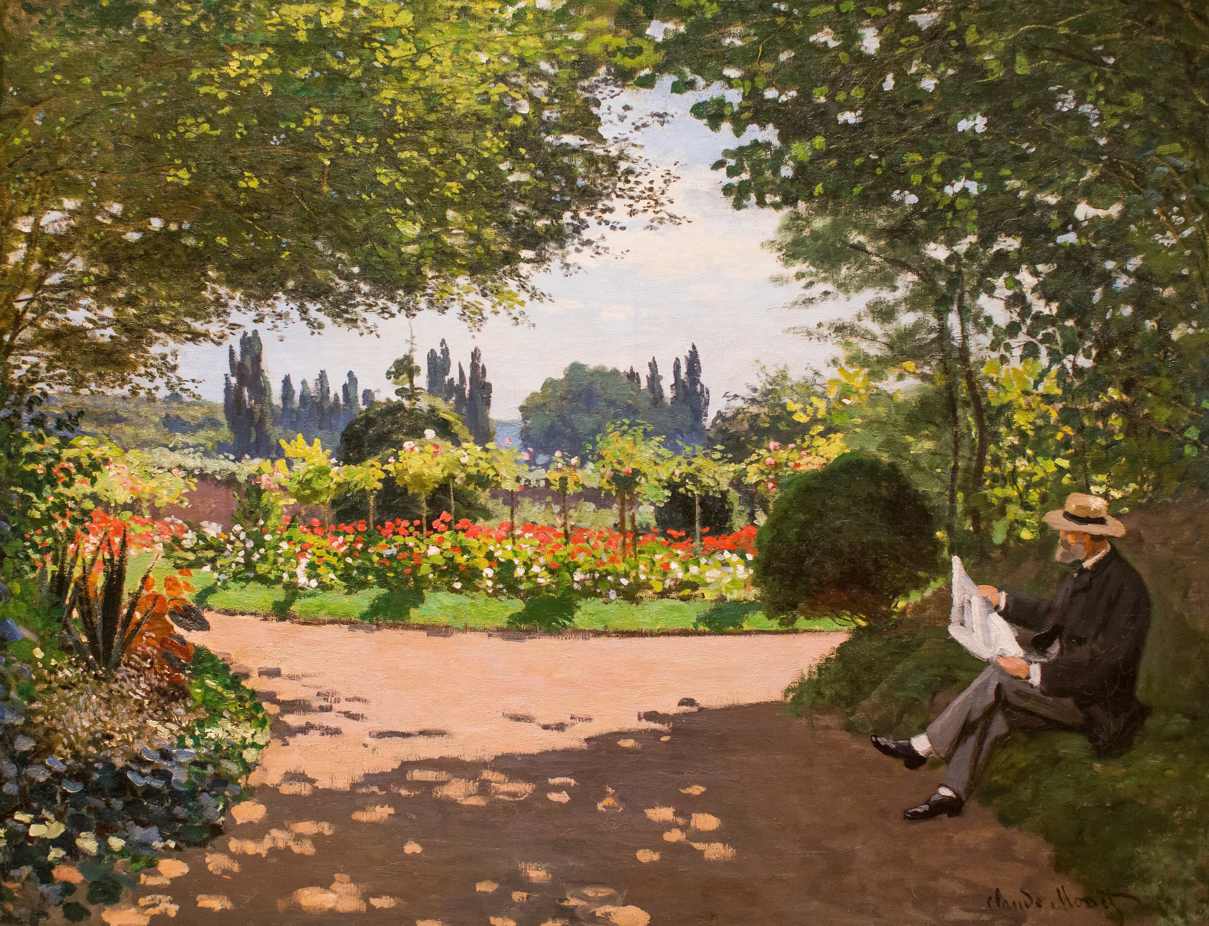Adolphe Monet in the Garden of Le Coteau at Sainte-Adresse by Claude Monet