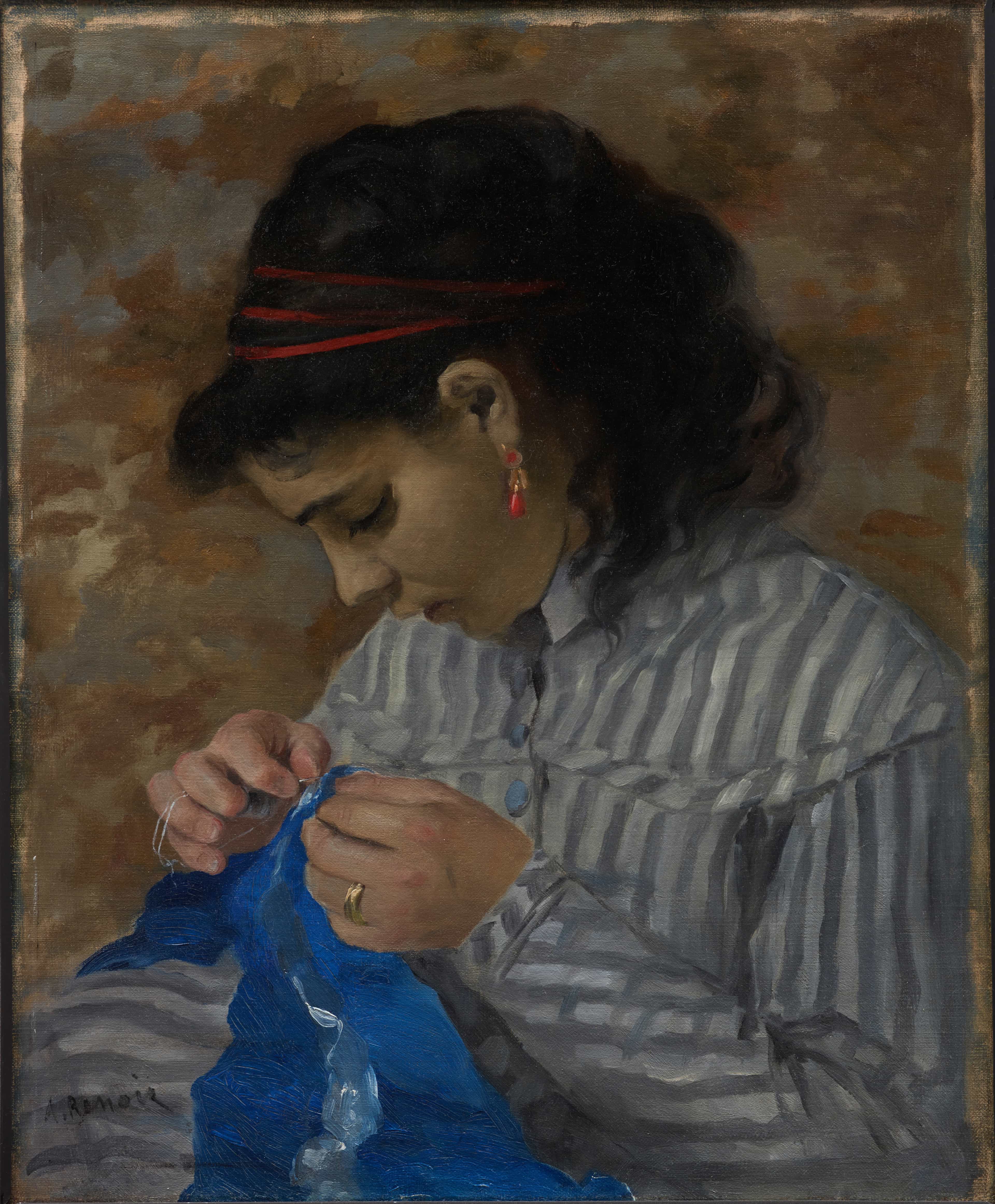Lise Sewing by Pierre-Auguste Renoir