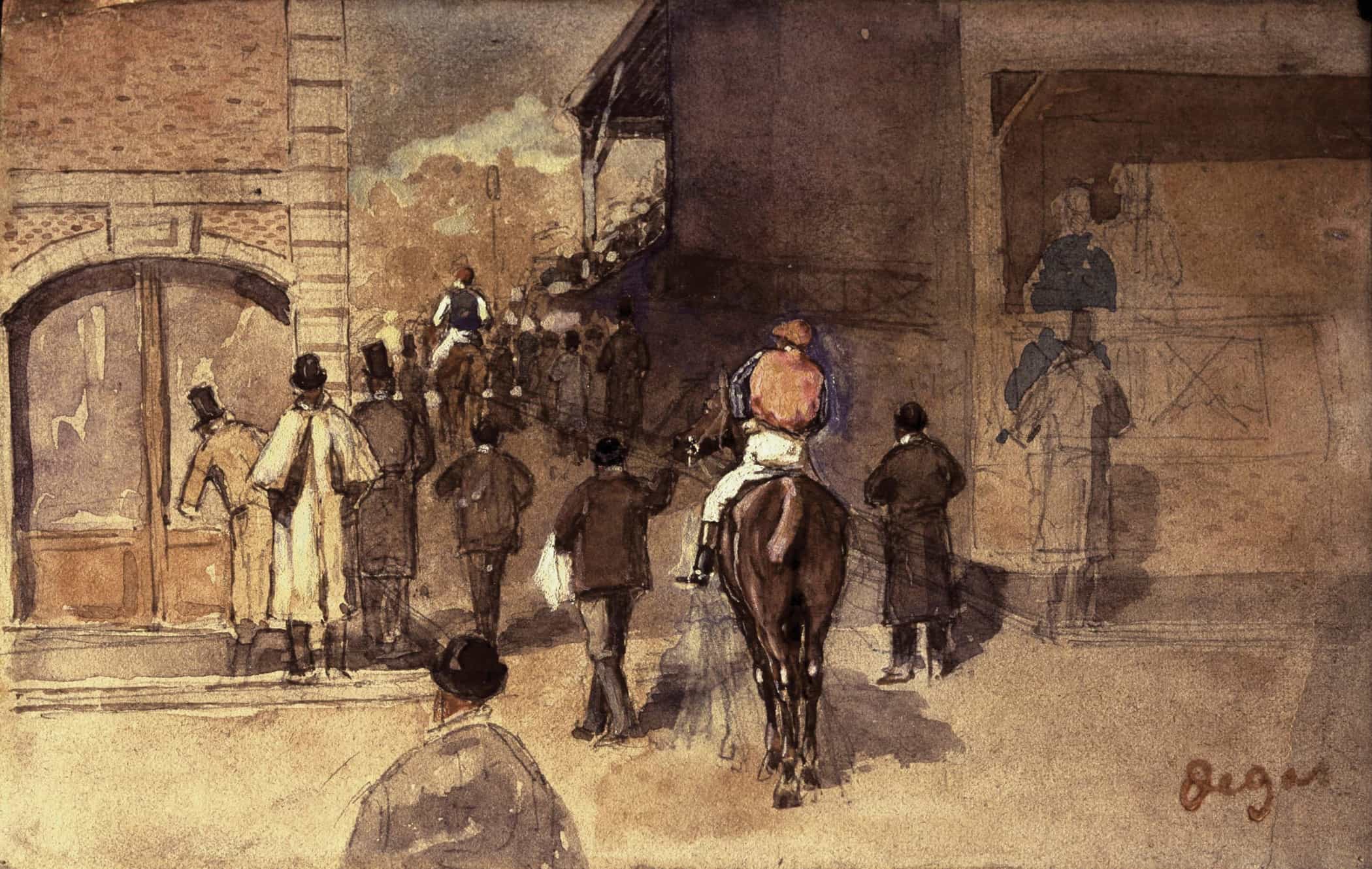 Leaving the Paddock by Edgar Degas