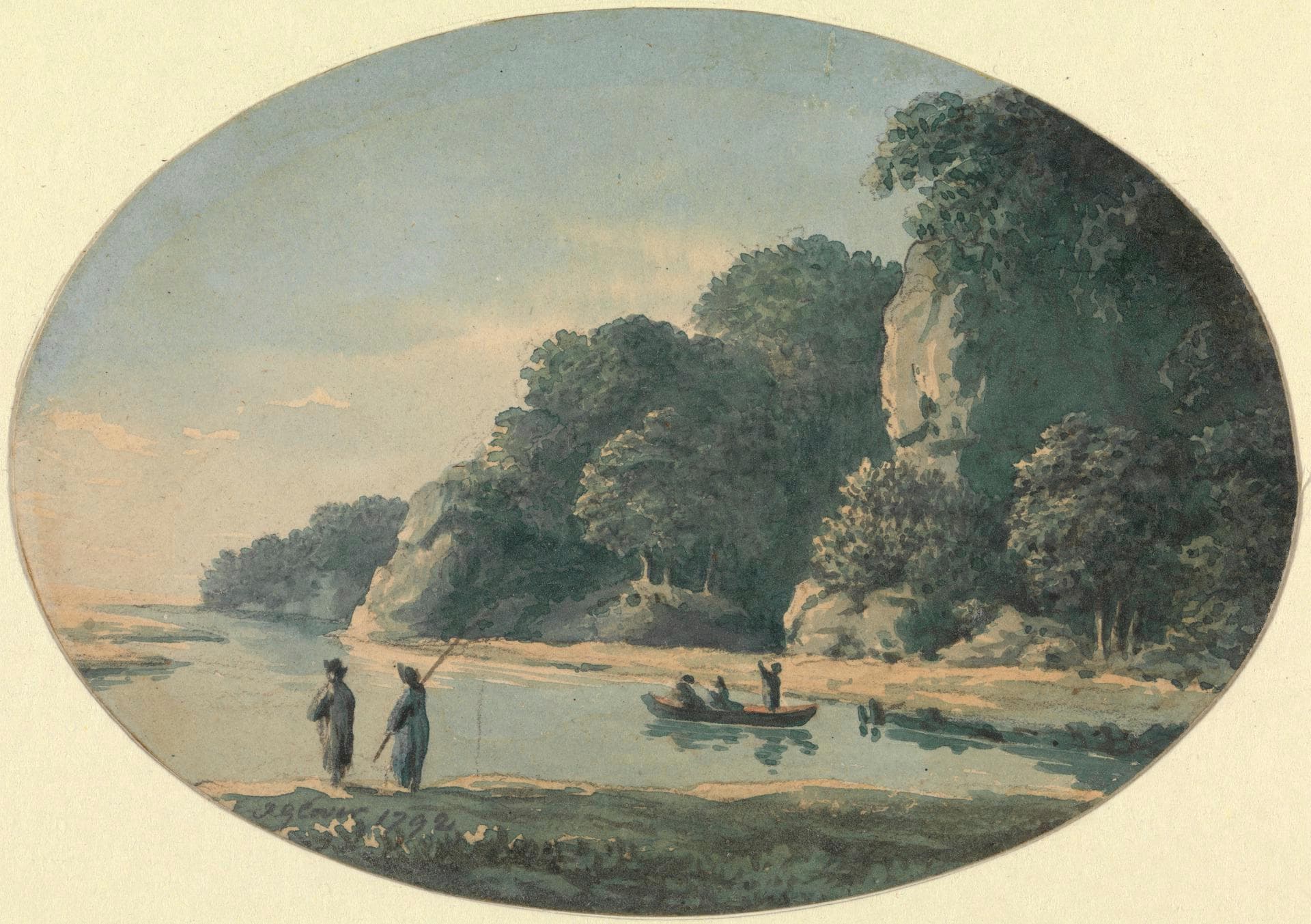 River with Fishermen