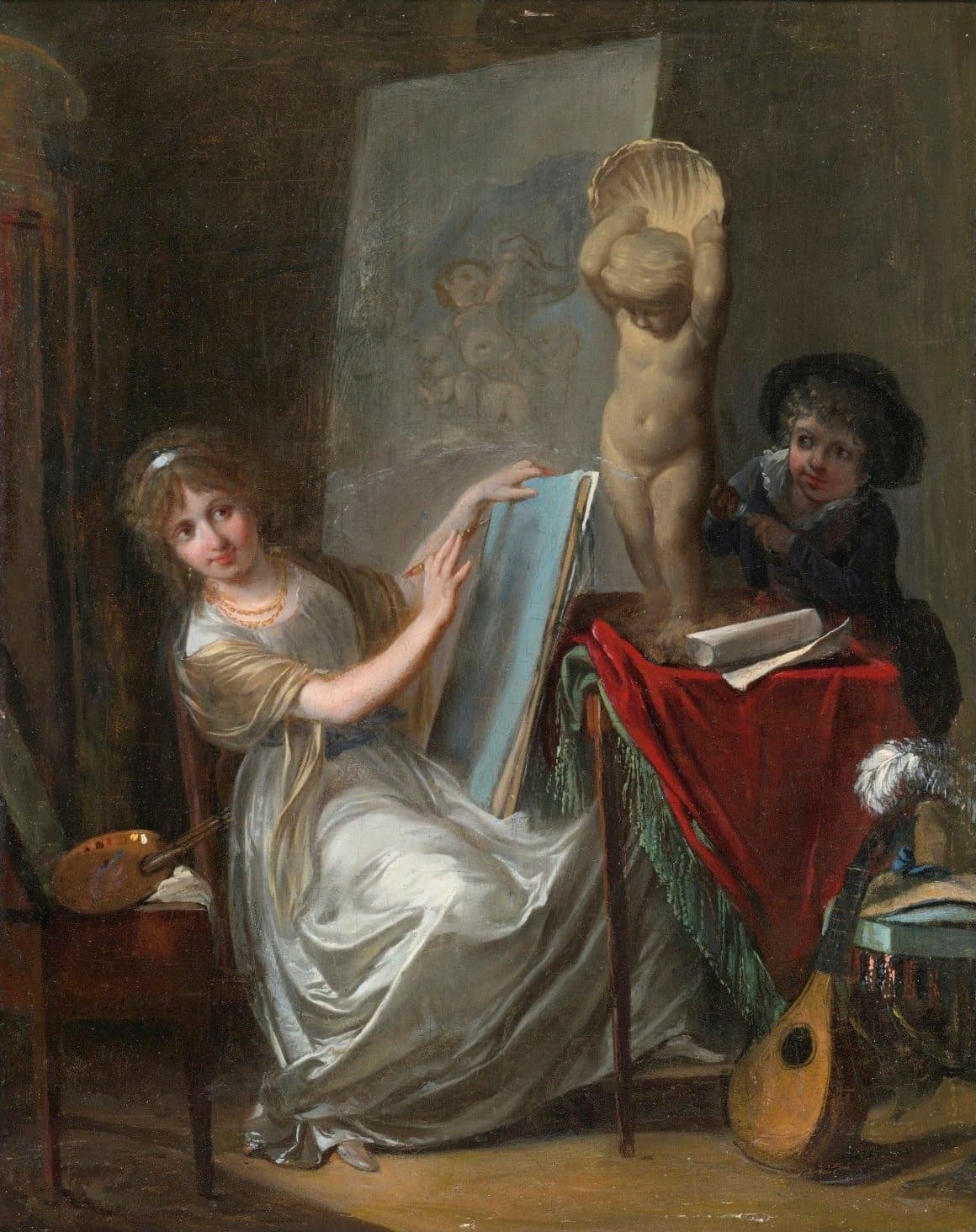 Studio Interior with Young Woman