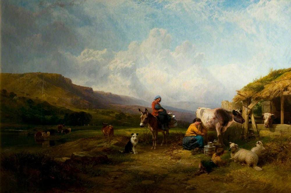 Milking Time on the Swale, Yorkshire