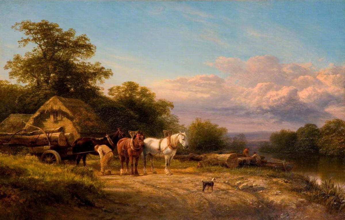 Horses with Timber Wagon