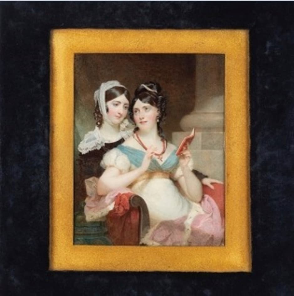 Mrs. Wadham Wyndham and Miss Slade Admiring a Miniature in a Red Case
