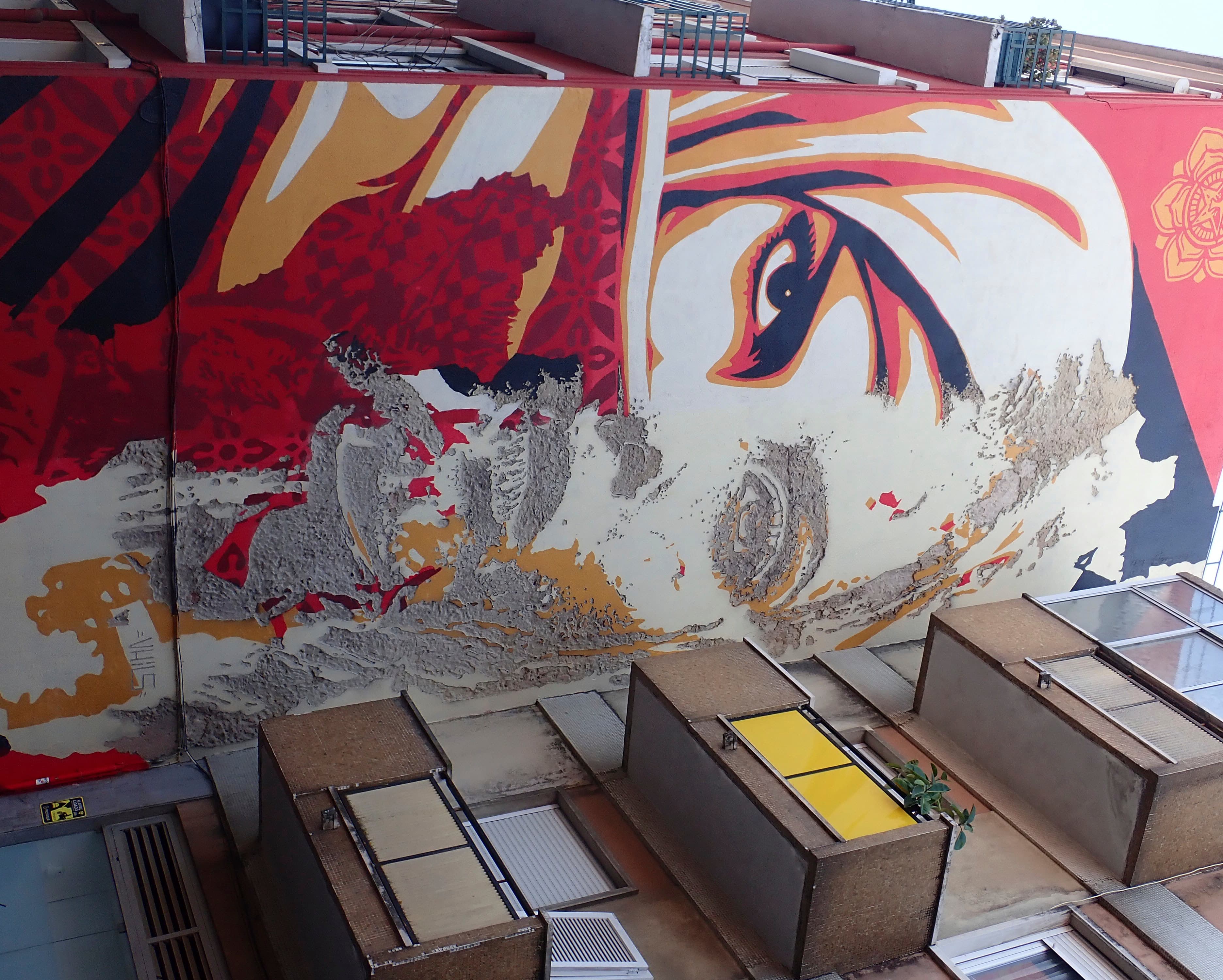 Shepard Fairey & Vhils Mural, Lisbon