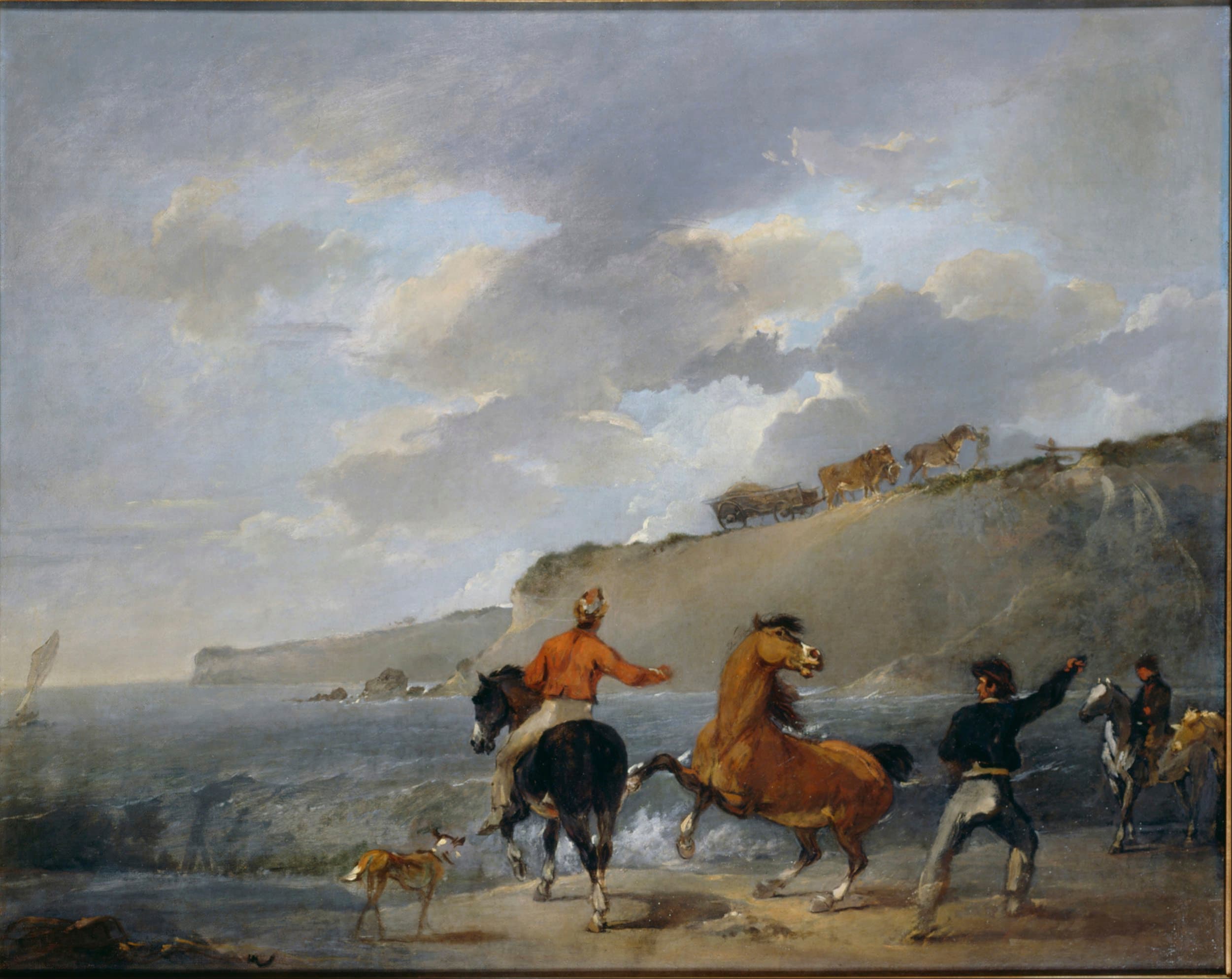 Sea Shore with Rearing Horse