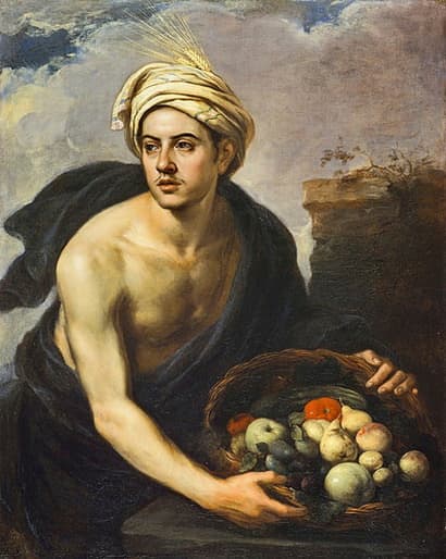 A Young Man with a Basket of Fruit (Personification of Summer)
