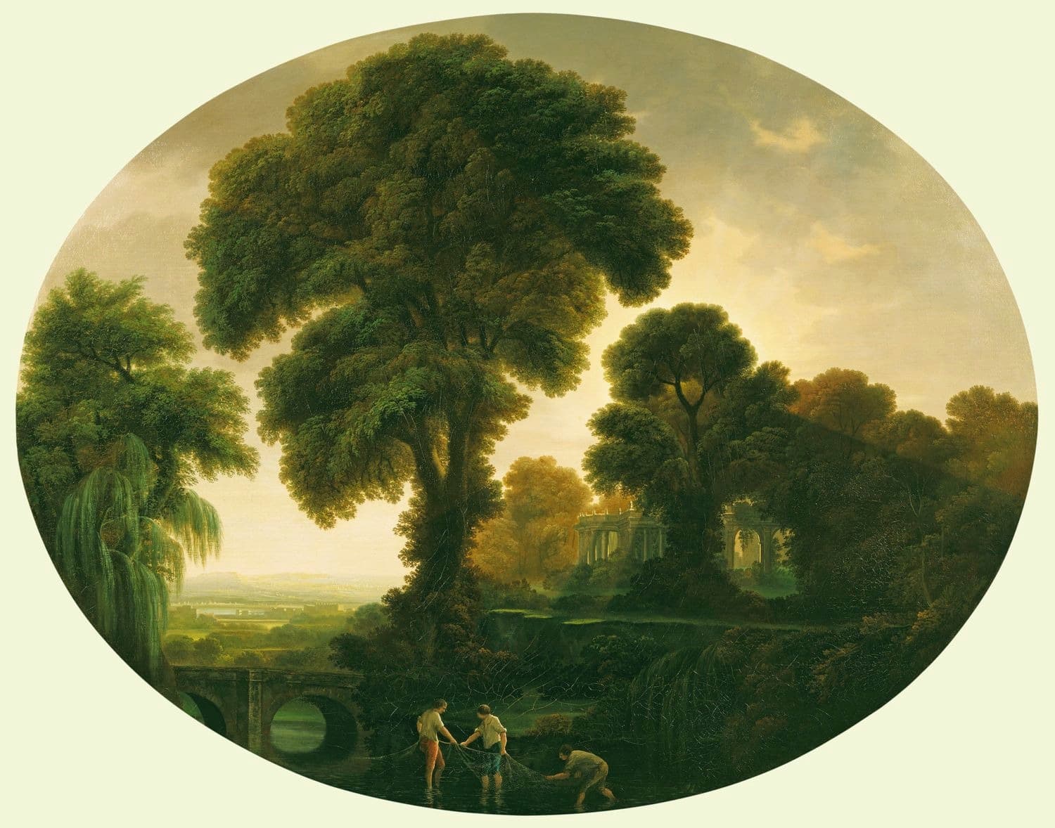 Classical Landscape with Fishermen