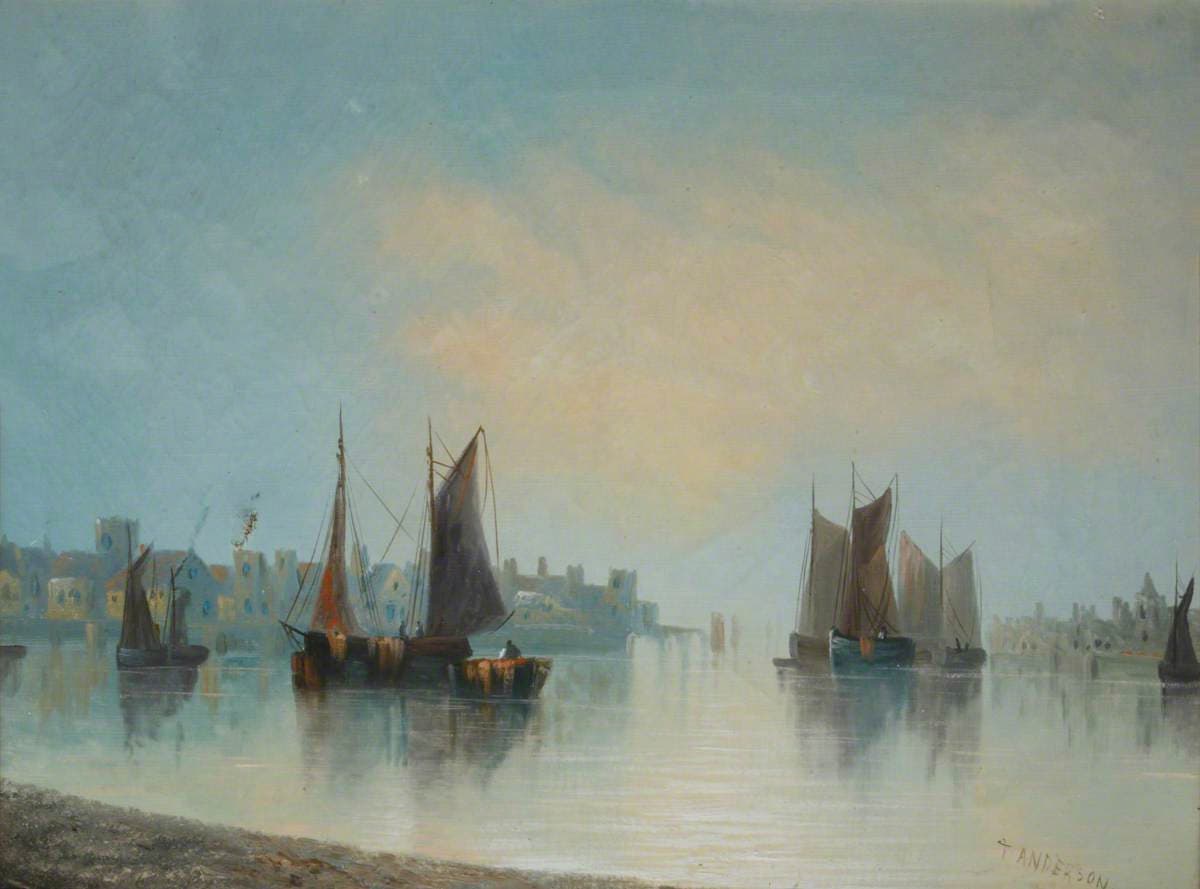 Sailing Vessels in a Harbour