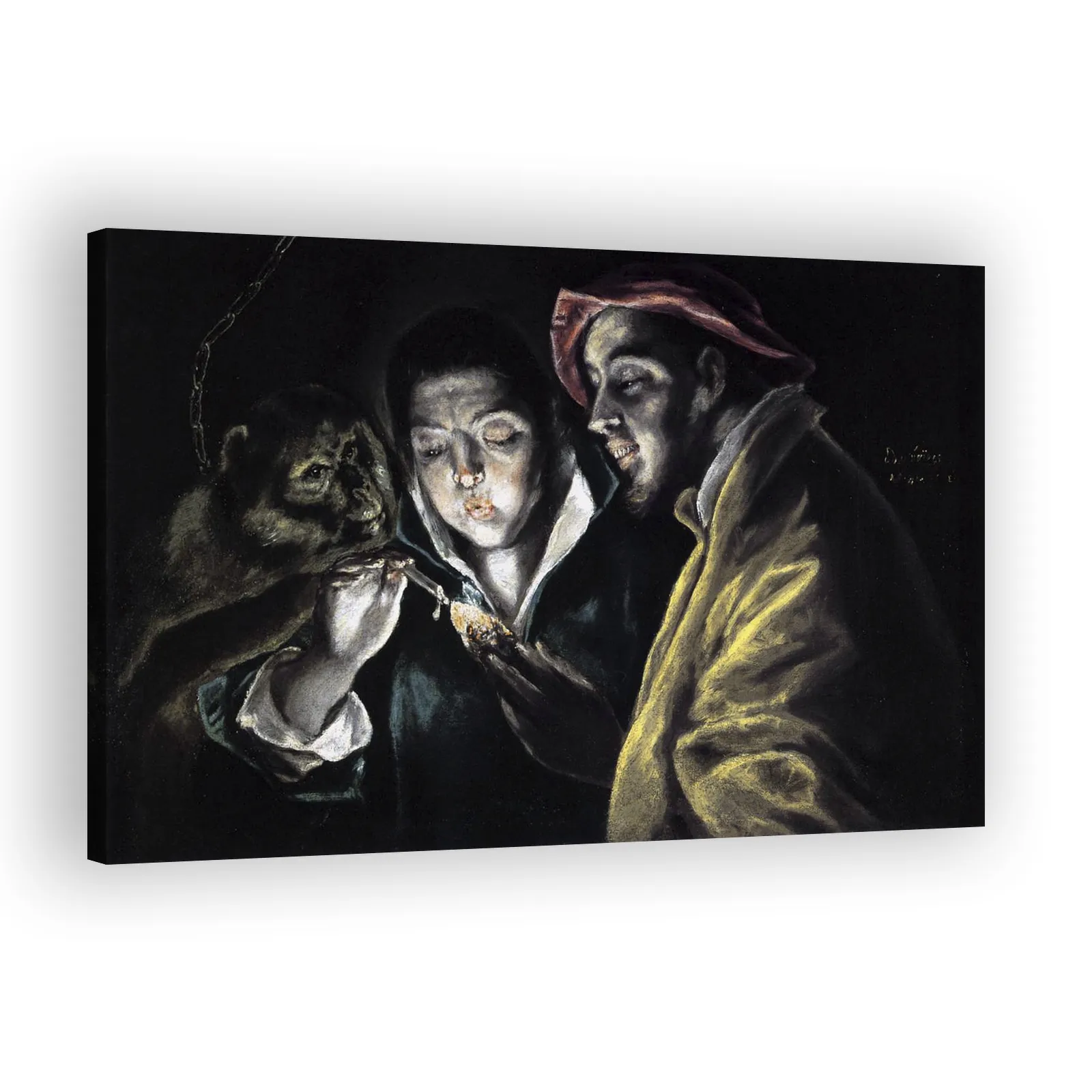 An Allegory with a Boy Lighting a Candle in the Company of an Ape and a Fool by El Greco - view 2 thumbnail