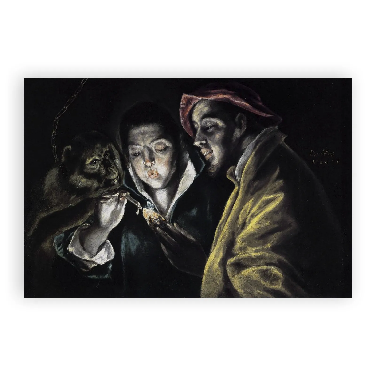 An Allegory with a Boy Lighting a Candle in the Company of an Ape and a Fool by El Greco - view 6 thumbnail