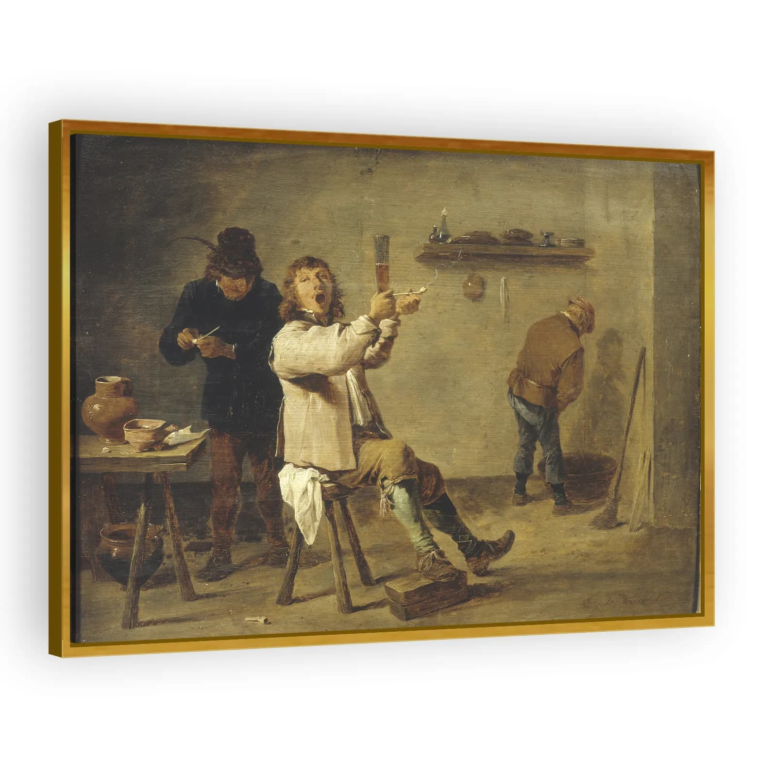 Peasants Drinking in a Tavern by David Teniers The Younger - view 3 thumbnail