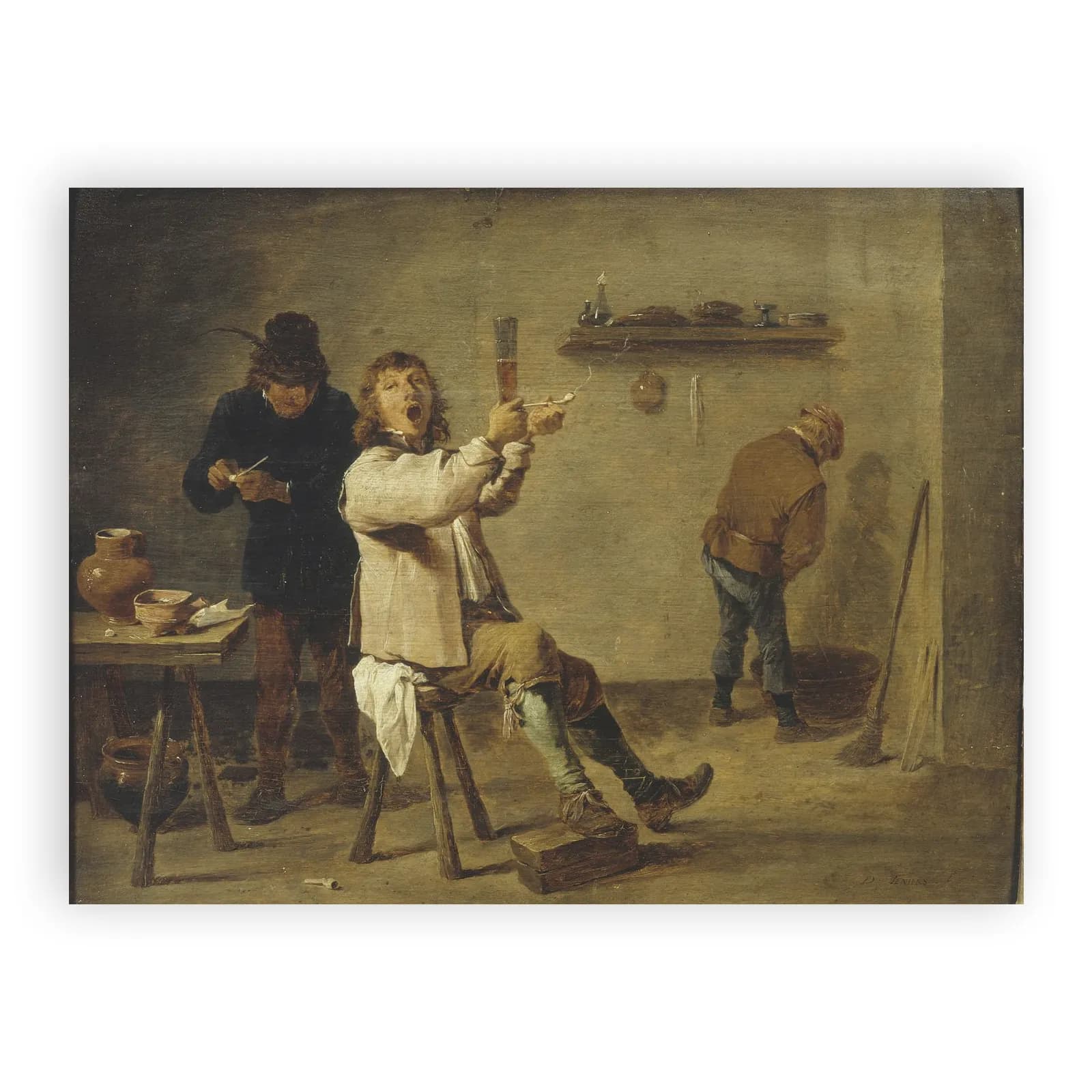 Peasants Drinking in a Tavern by David Teniers The Younger - view 6 thumbnail