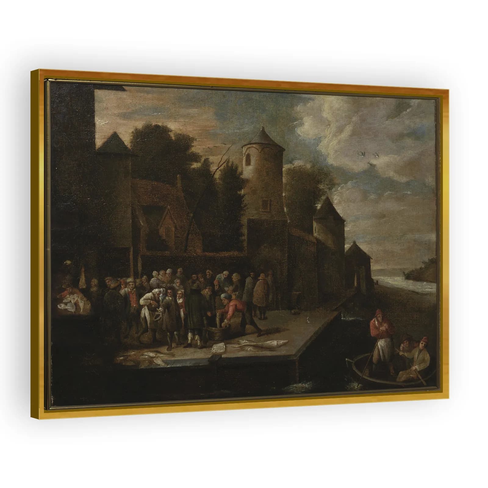 Fishmongers in the Port by David Teniers The Younger - view 3 thumbnail