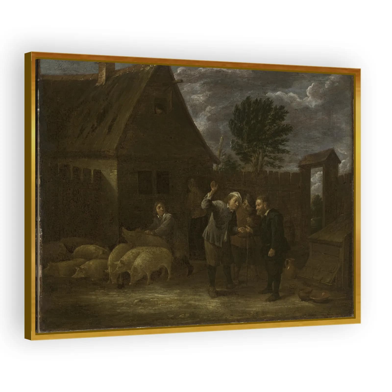 Landscape with a Seller of Pigs by David Teniers The Younger - view 3 thumbnail