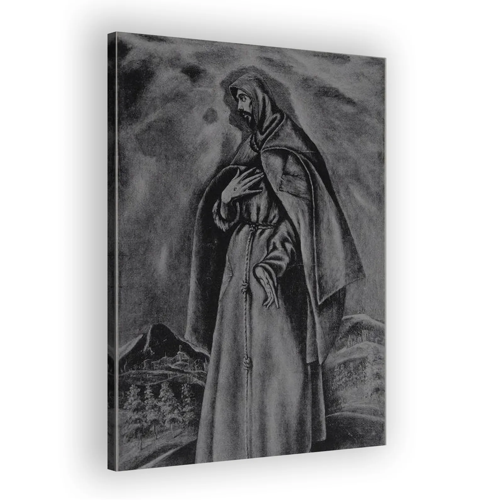 Saint Francis of Assisi standing in a landscape by El Greco - view 2 thumbnail