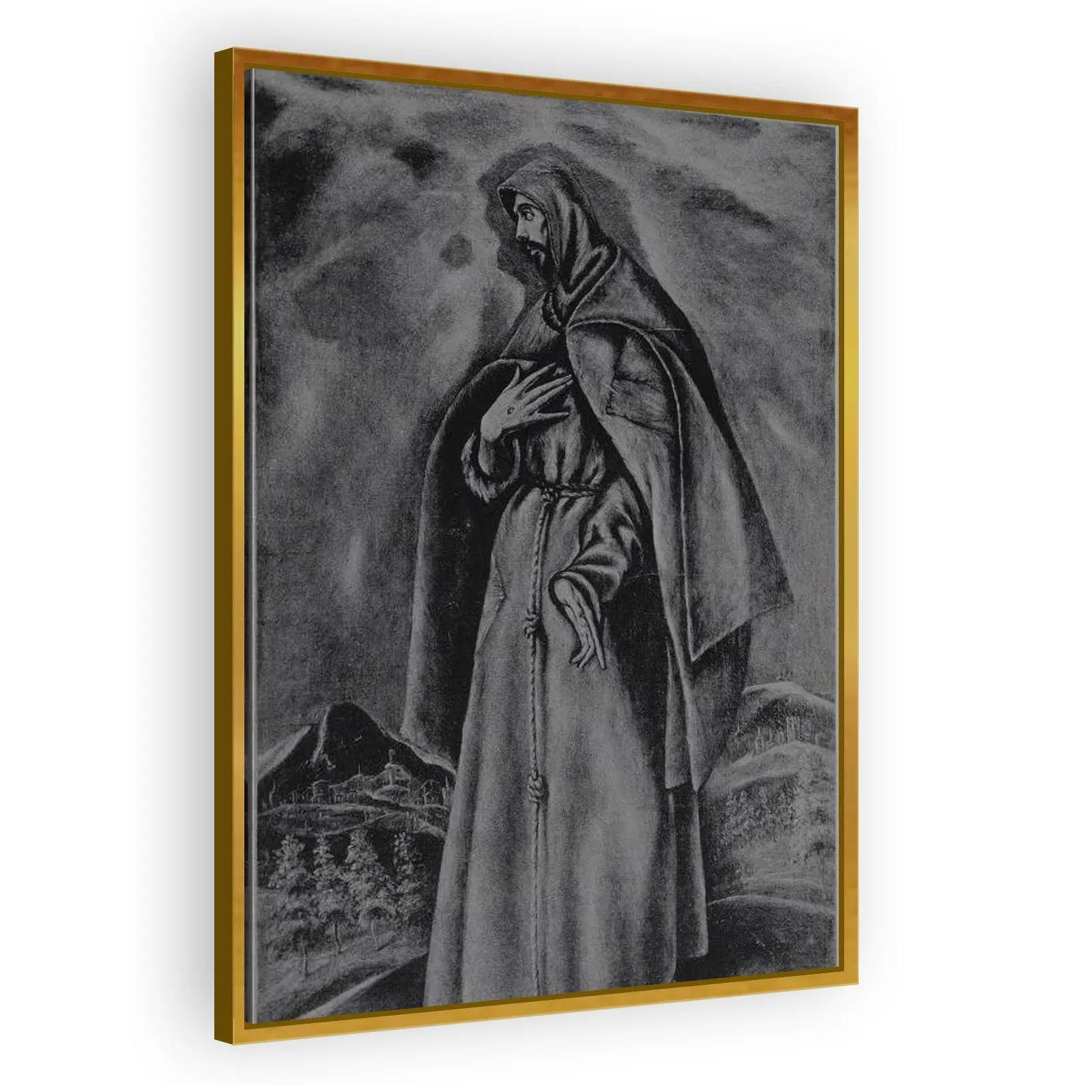 Saint Francis of Assisi standing in a landscape by El Greco - view 3 thumbnail