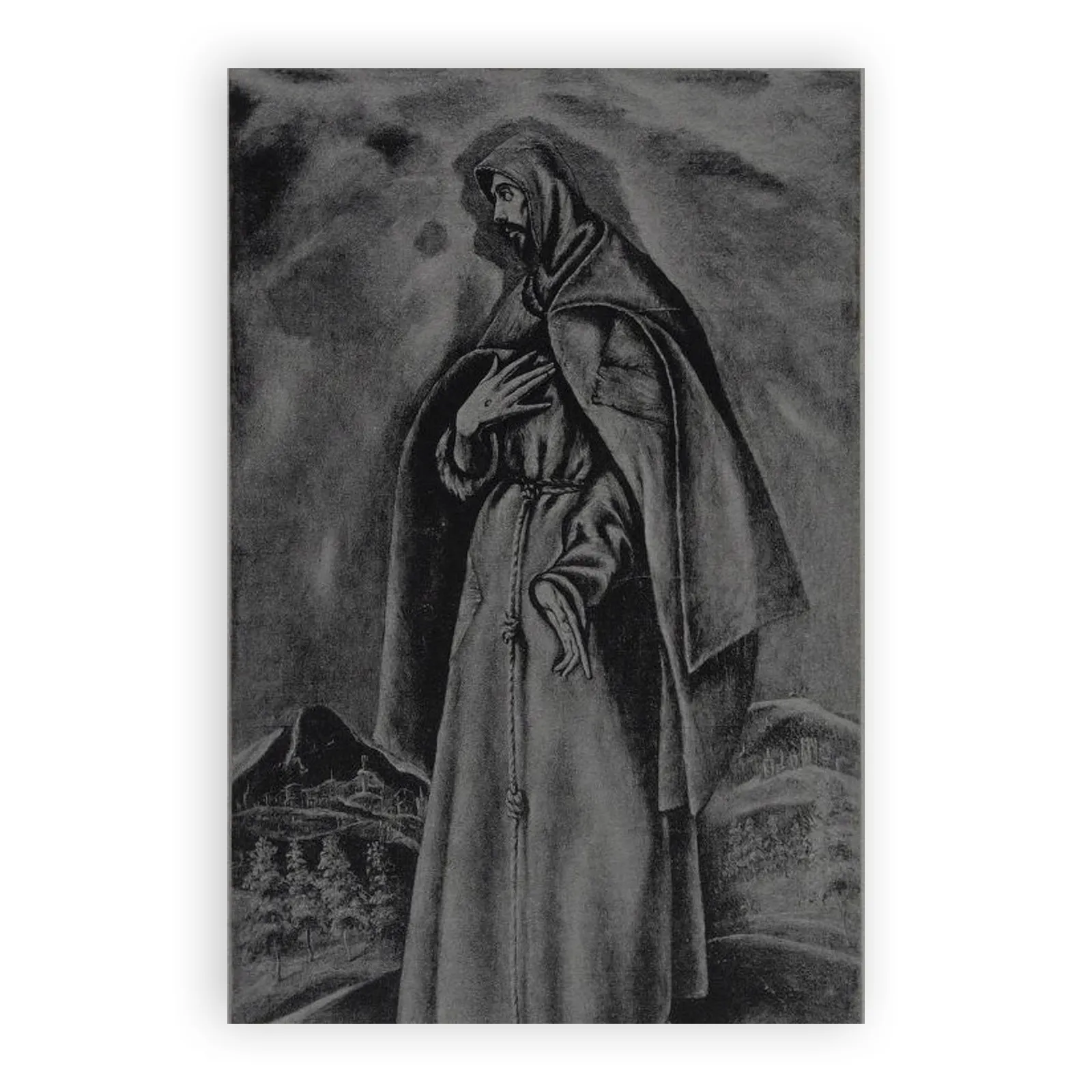 Saint Francis of Assisi standing in a landscape by El Greco - view 6 thumbnail
