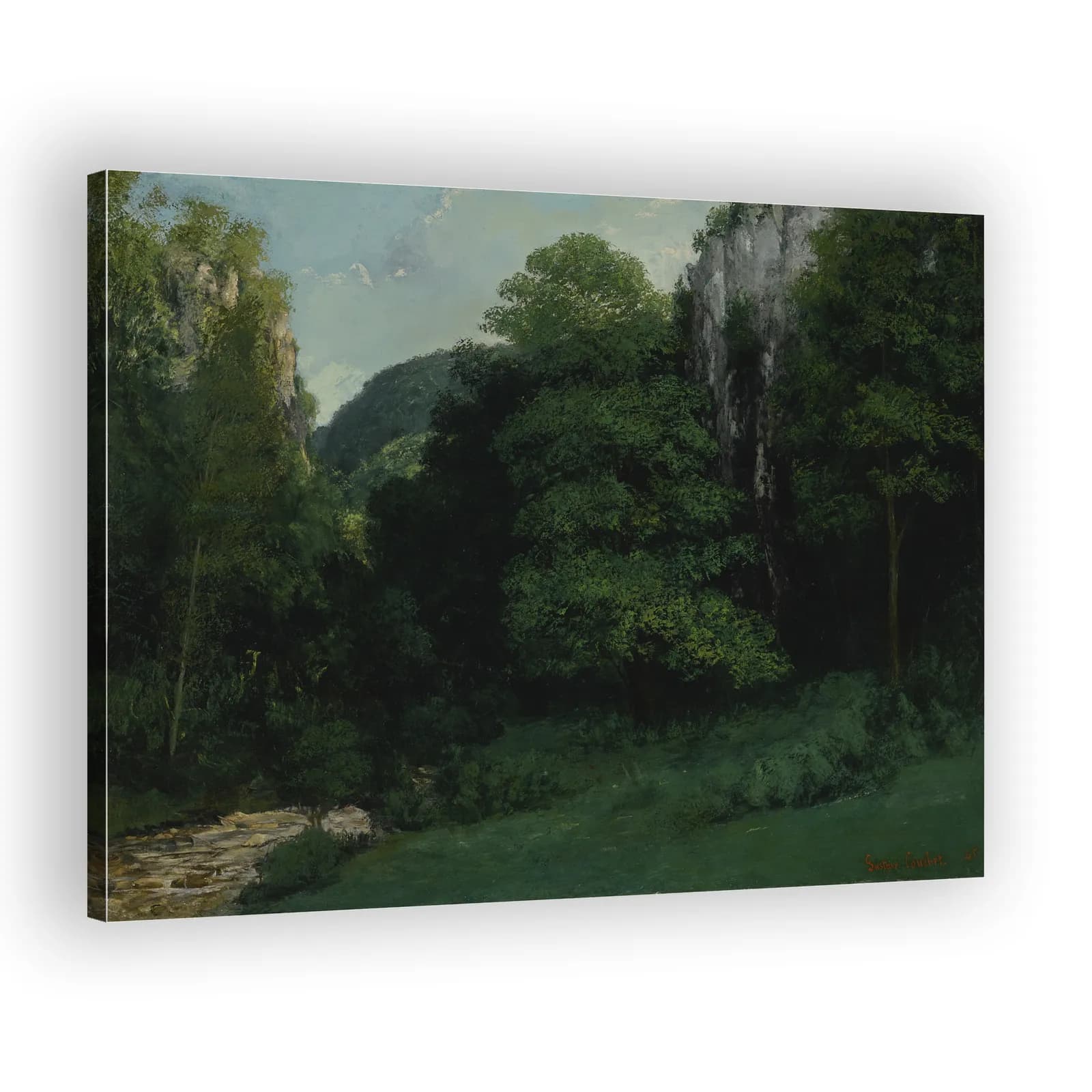 Franc-Comtois Landscape (Le Vallon Vert) by Gustave Courbet - view 2 thumbnail