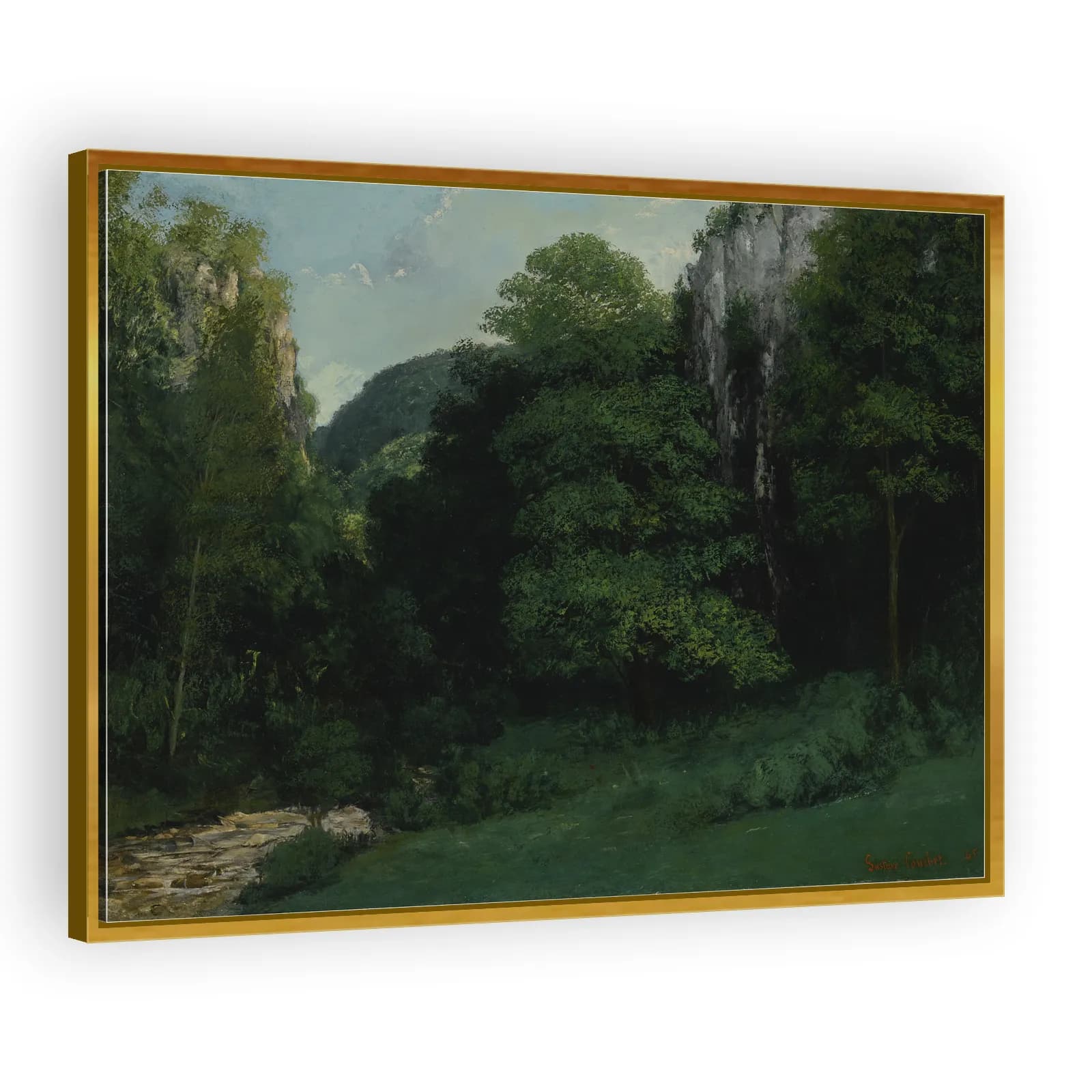 Franc-Comtois Landscape (Le Vallon Vert) by Gustave Courbet - view 3 thumbnail