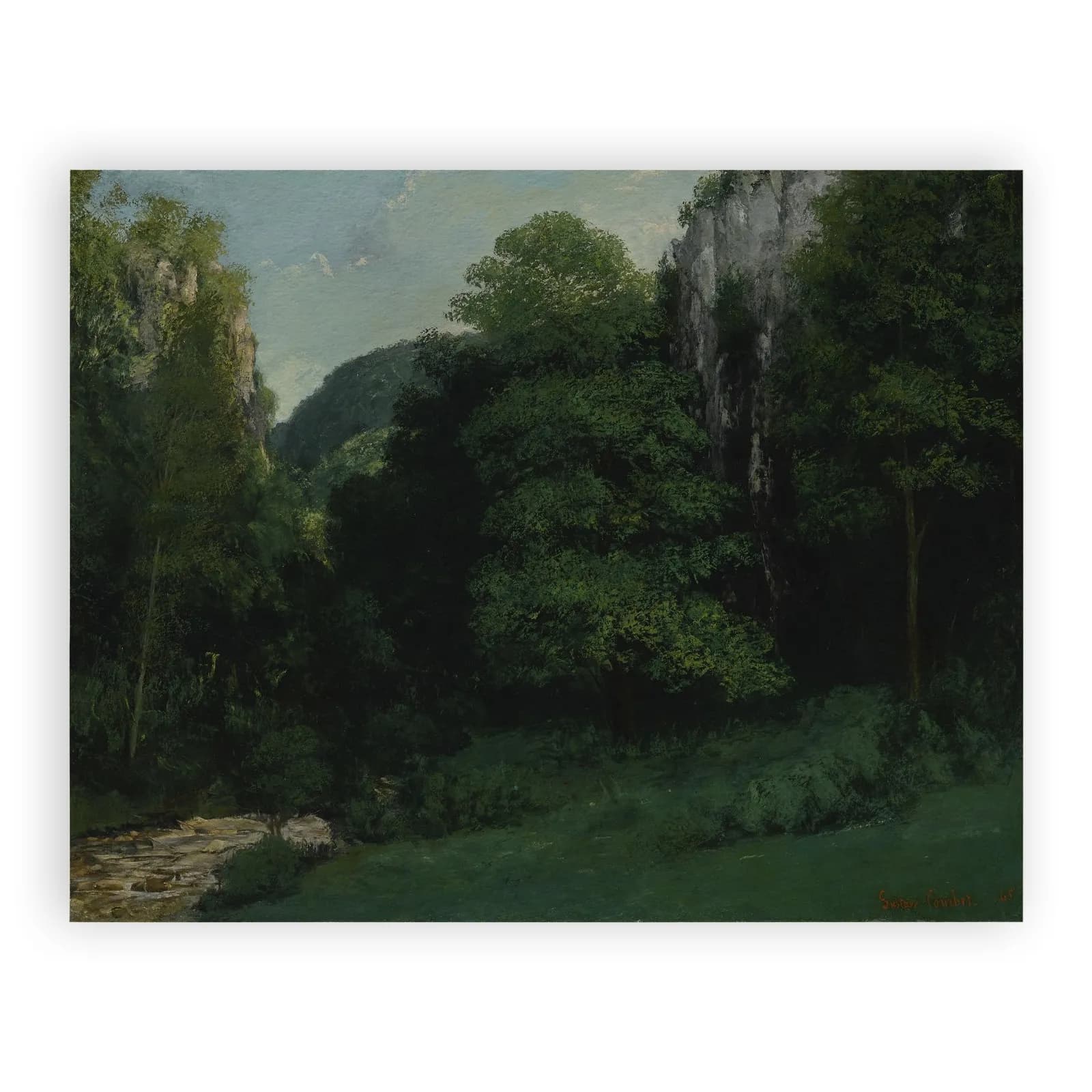 Franc-Comtois Landscape (Le Vallon Vert) by Gustave Courbet - view 6 thumbnail