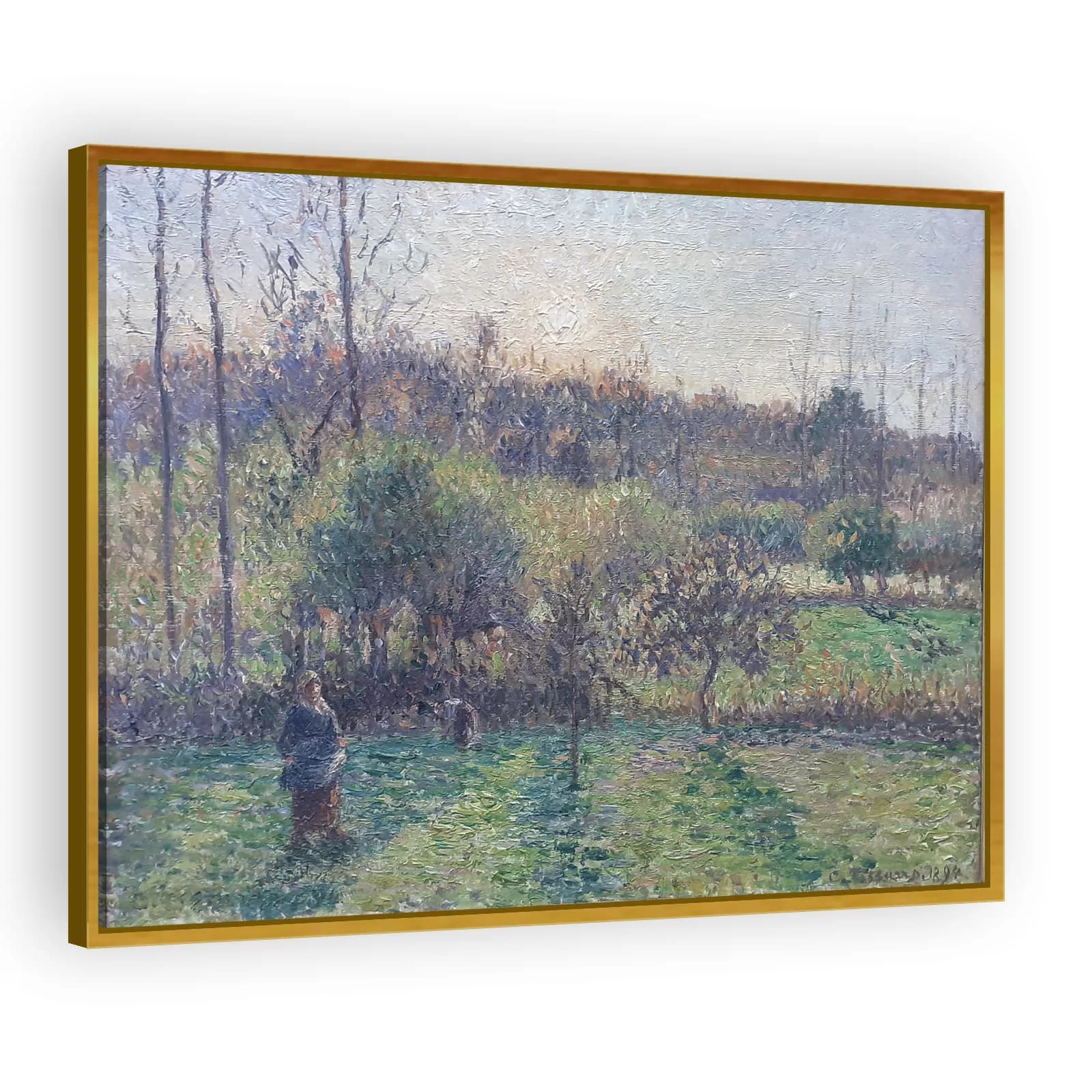 À Eragny, dans mon pré, soleil couchant by Camille Pissarro - view 3 thumbnail