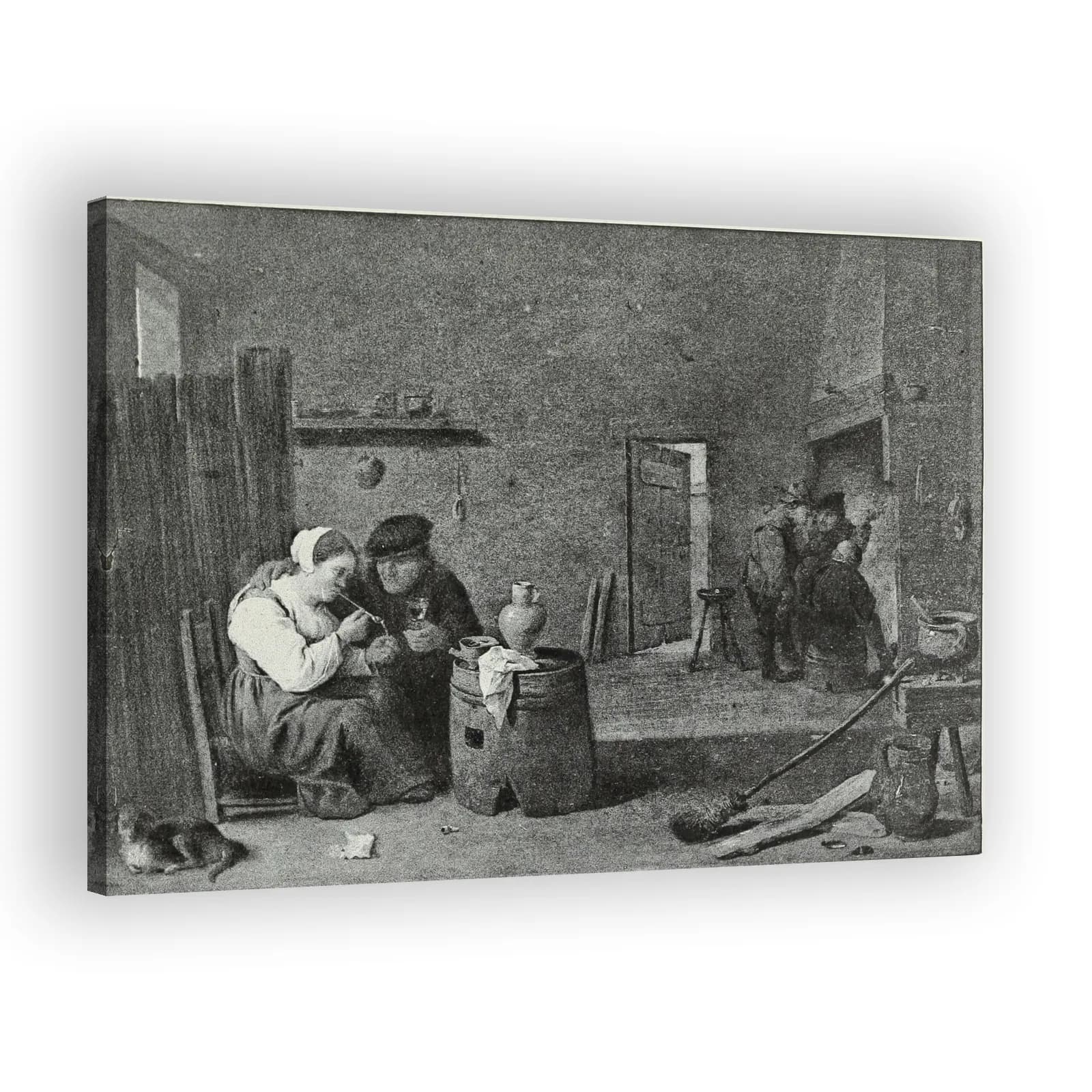 Tavern Interior with a Woman Smoking and a Drinking Man by David Teniers The Younger - view 2 thumbnail