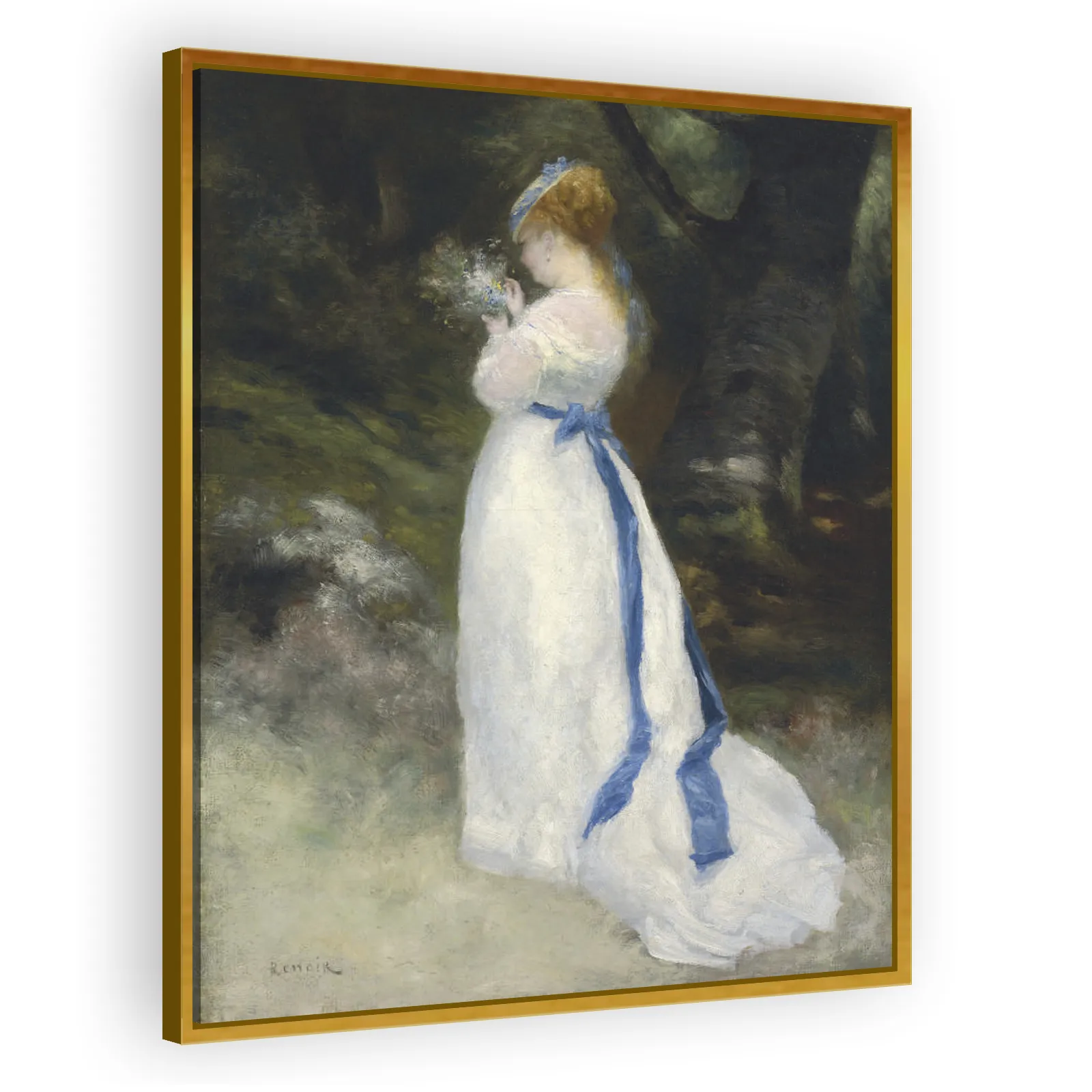 Lise Holding a Bunch of Wild Flowers by Pierre Auguste Renoir - view 3 thumbnail