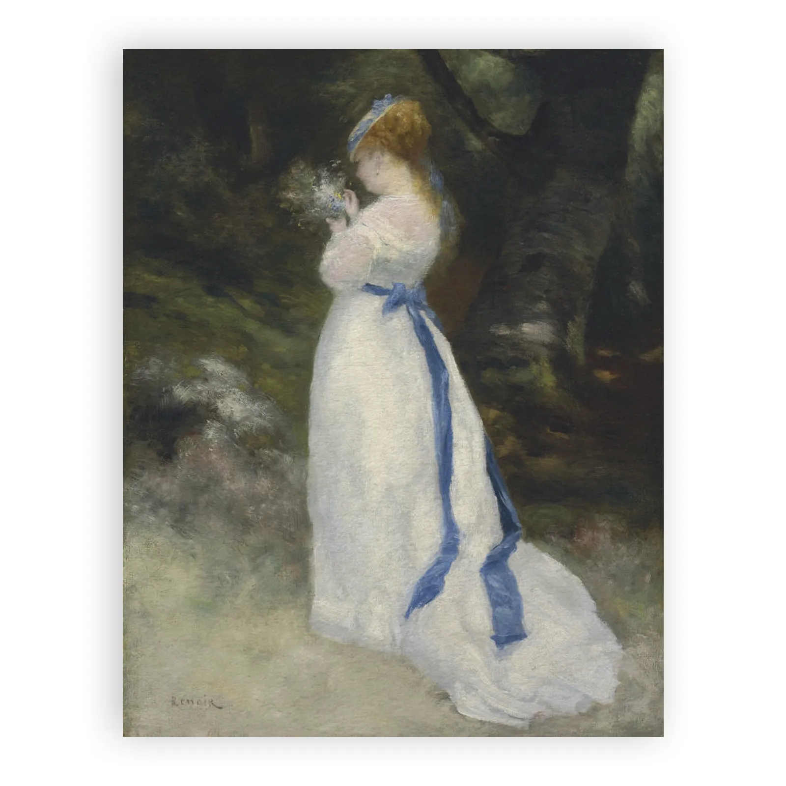 Lise Holding a Bunch of Wild Flowers by Pierre Auguste Renoir - view 6 thumbnail