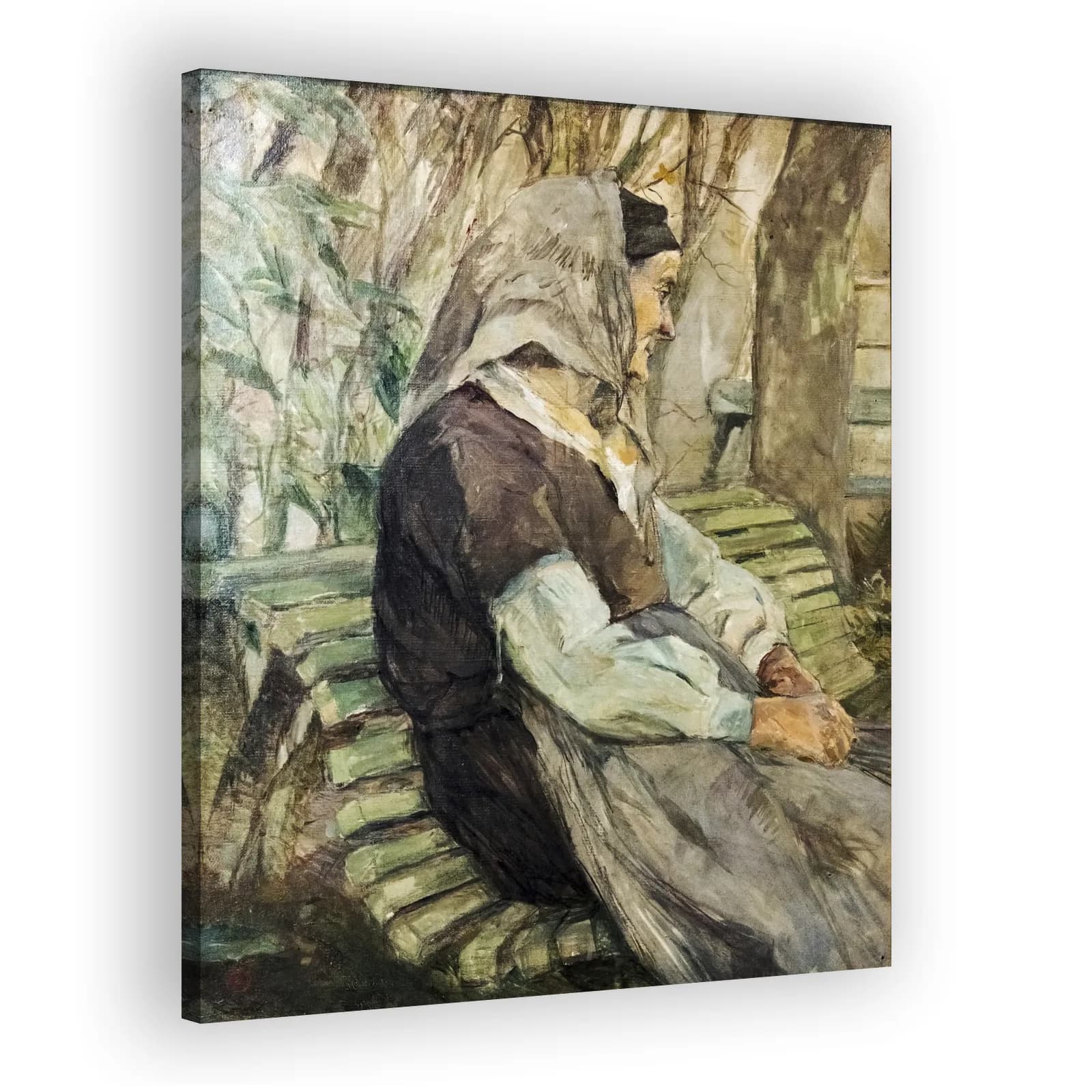 Old Woman Sitting on a Bench in Céleyran by Henri De Toulouse Lautrec - view 2 thumbnail