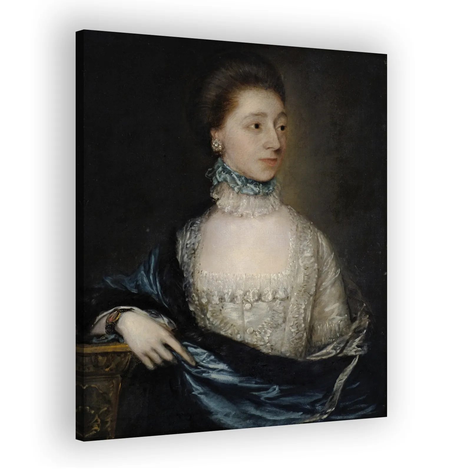 Portrait of an Unknown Lady with a Blue Cloak by Thomas Gainsborough - view 2 thumbnail