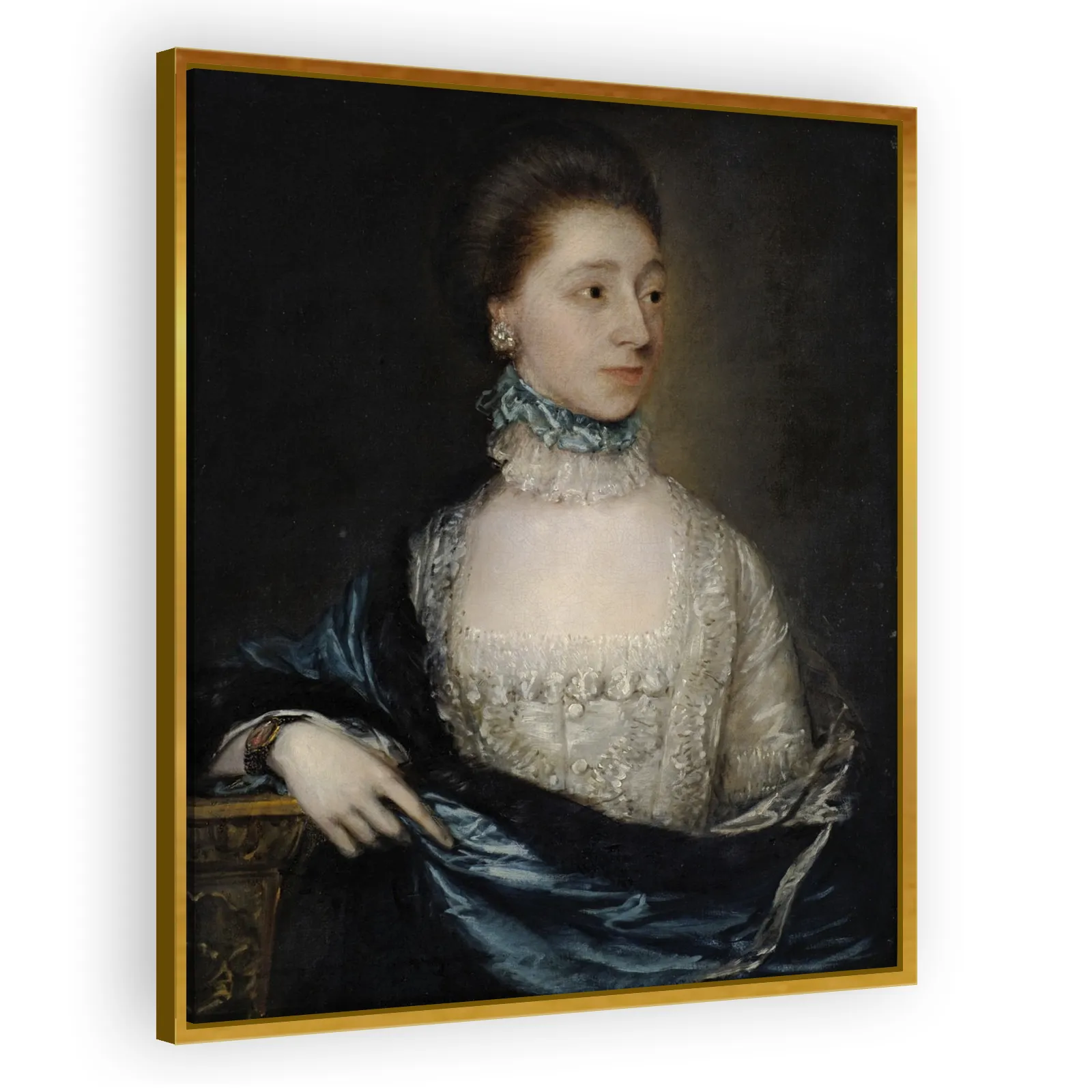 Portrait of an Unknown Lady with a Blue Cloak by Thomas Gainsborough - view 3 thumbnail