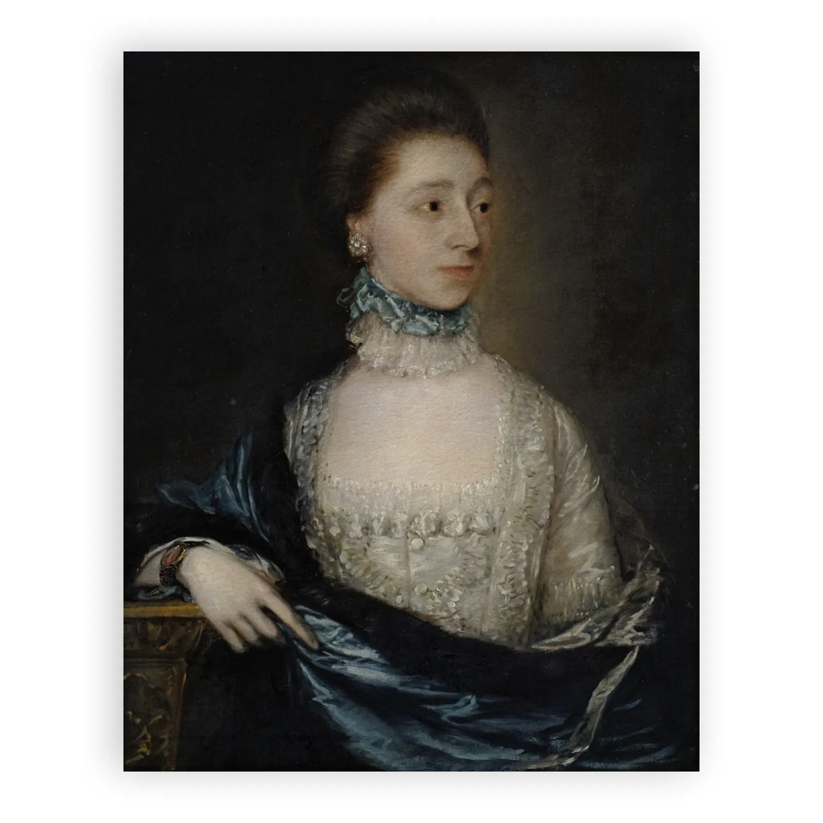 Portrait of an Unknown Lady with a Blue Cloak by Thomas Gainsborough - view 6 thumbnail