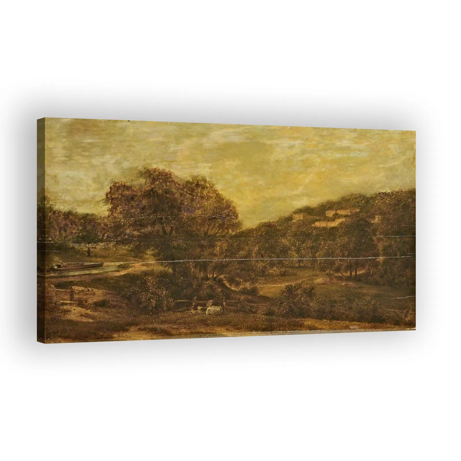 Wooded Valley with Stream and Hillside Houses by John Constable - view 2 thumbnail