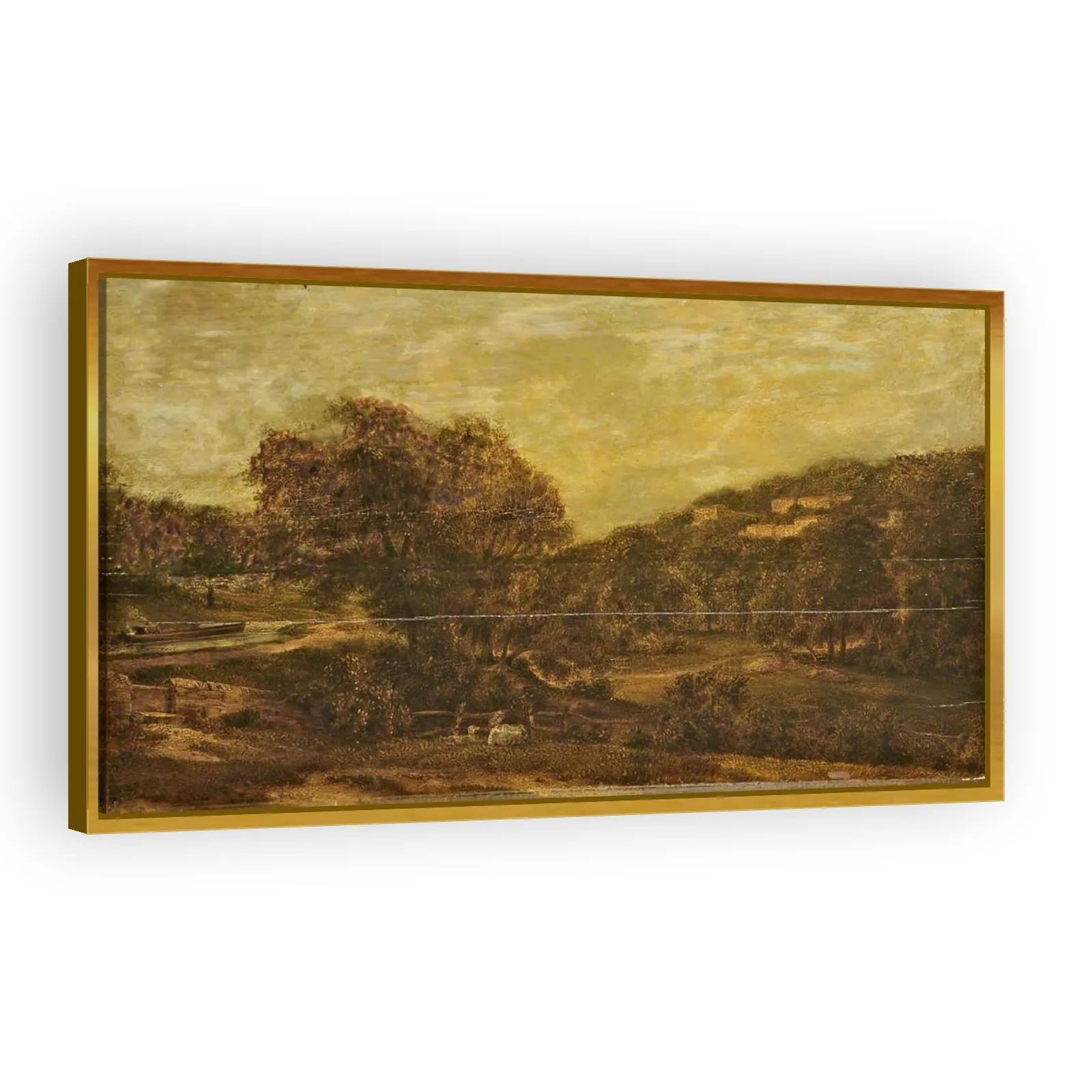 Wooded Valley with Stream and Hillside Houses by John Constable - view 3 thumbnail