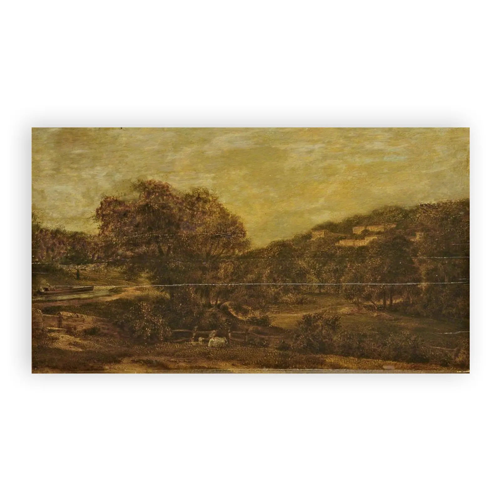 Wooded Valley with Stream and Hillside Houses by John Constable - view 6 thumbnail
