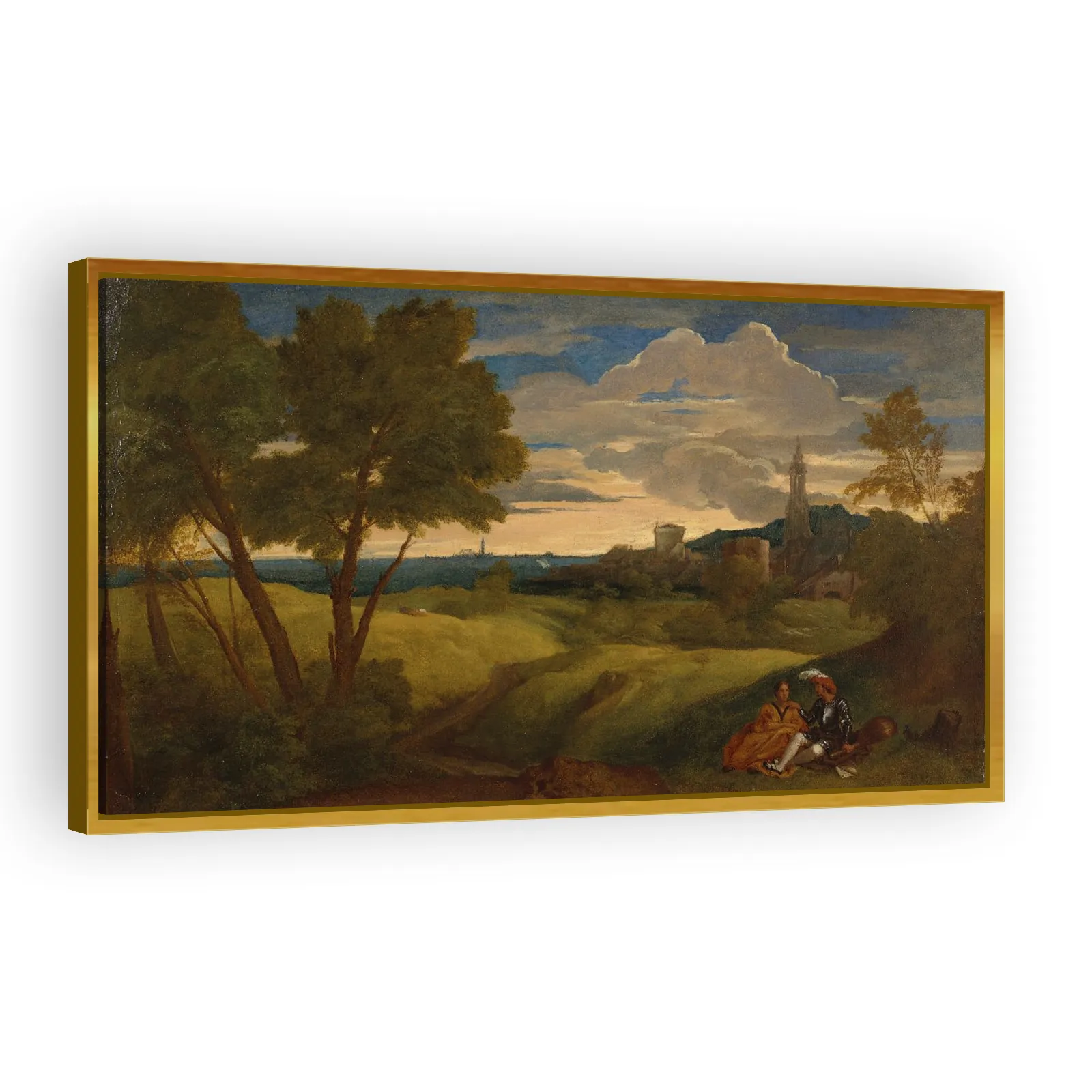 Evening Landscape with Couple by Titian - view 3 thumbnail