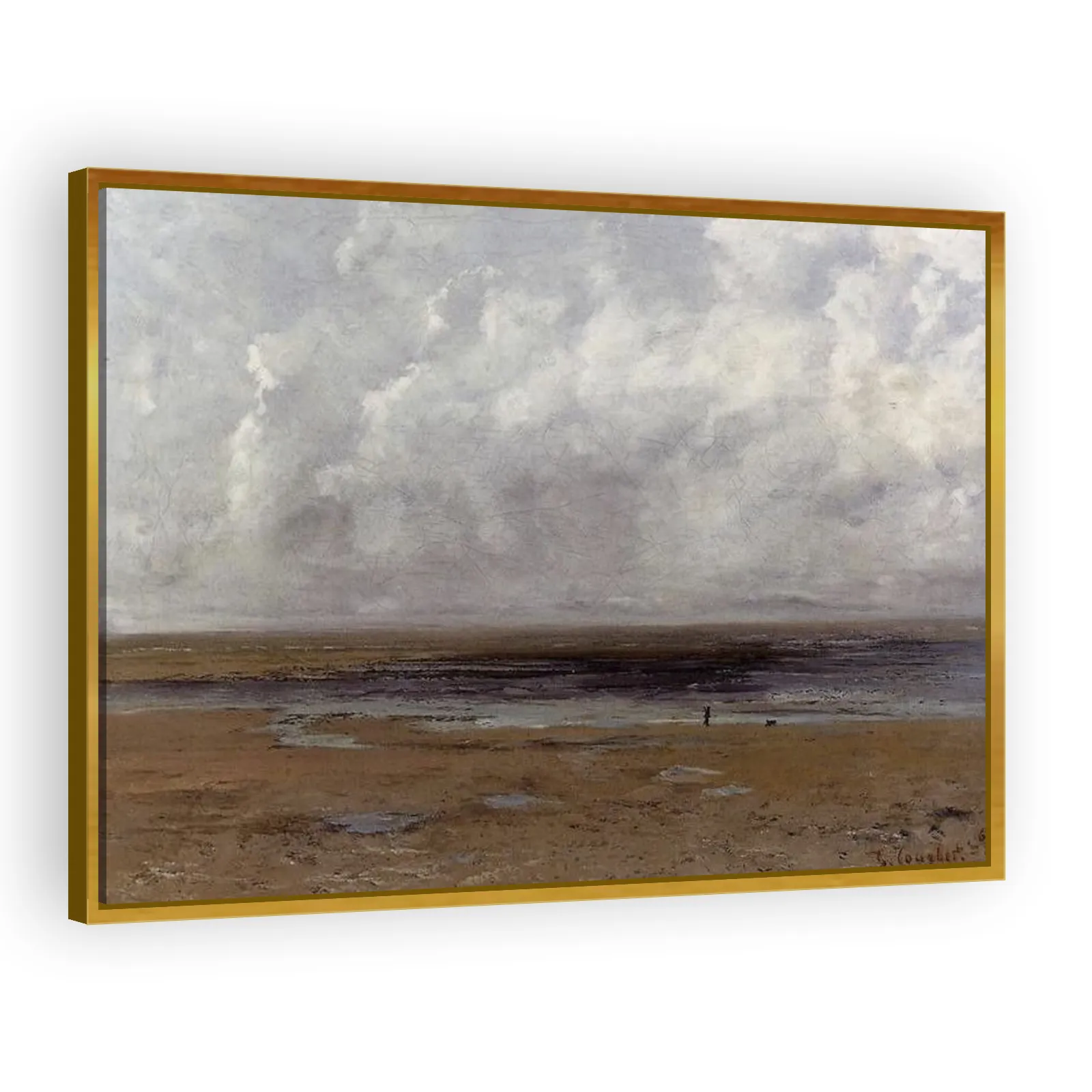 Beach at Trouville, Low Tide by Gustave Courbet - view 3 thumbnail